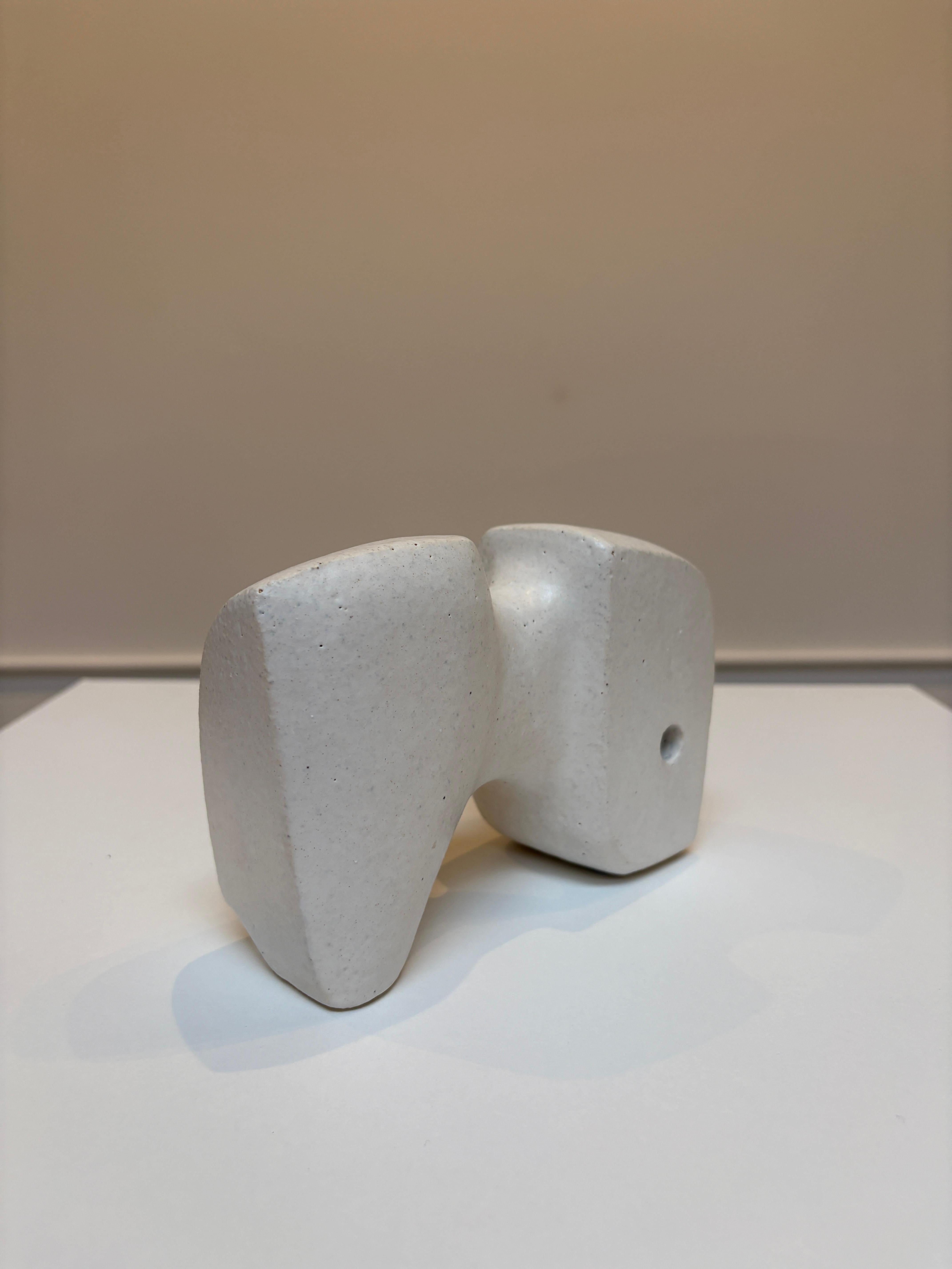 Bodies at Rest #5, Small Ceramic Abstract Sculpture, White For Sale 4