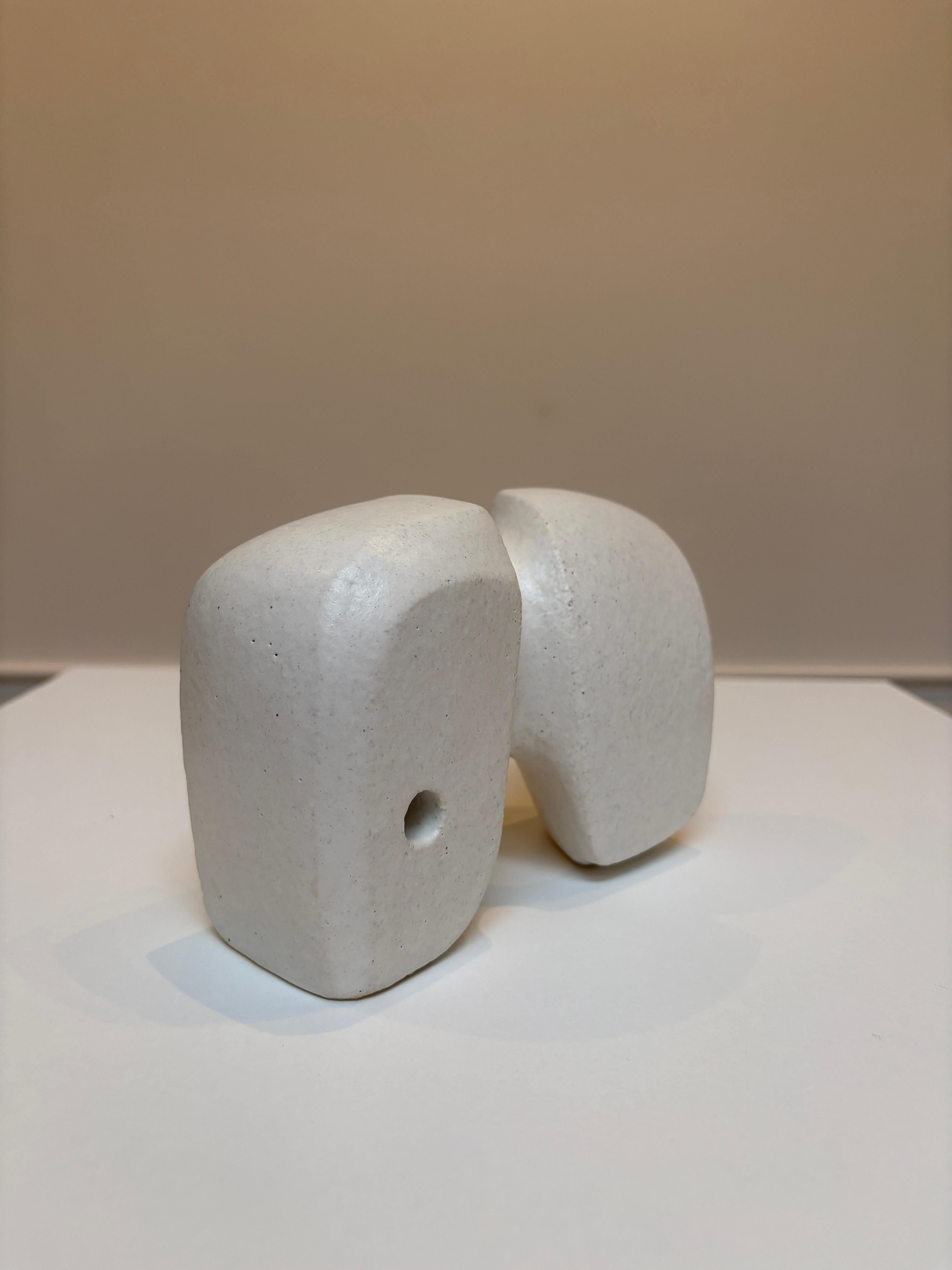 Bodies at Rest #5, Small Ceramic Abstract Sculpture, White For Sale 7