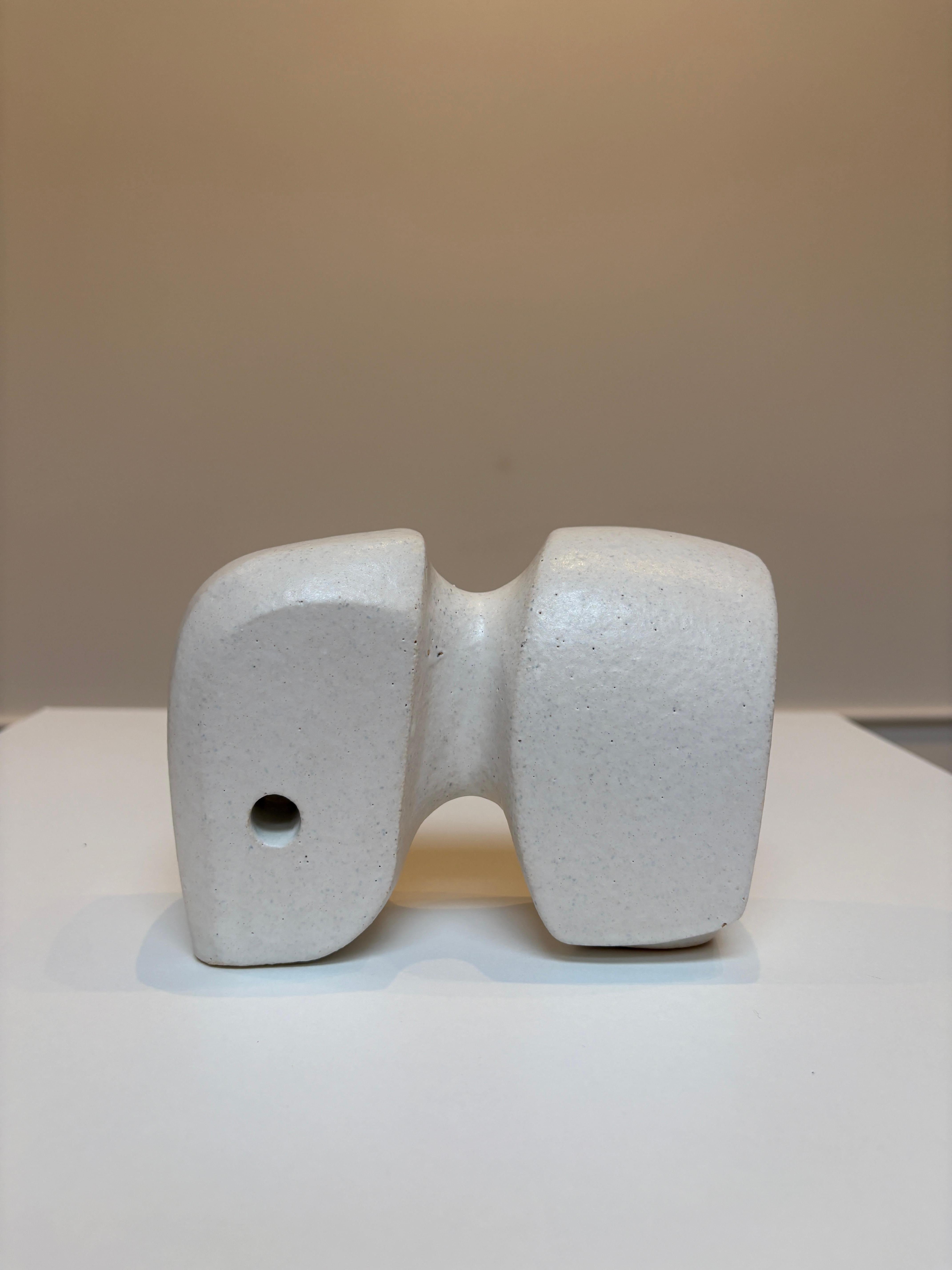 Bodies at Rest #5, Small Ceramic Abstract Sculpture, White For Sale 8