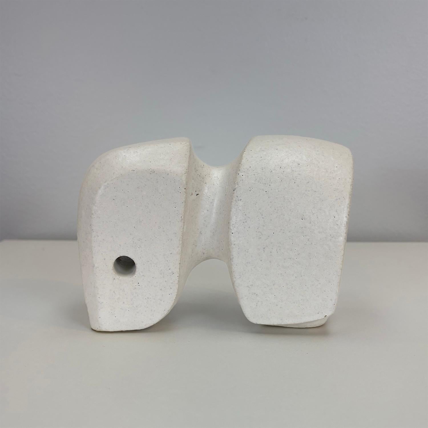 Bodies at Rest #5, Small Ceramic Abstract Sculpture, White