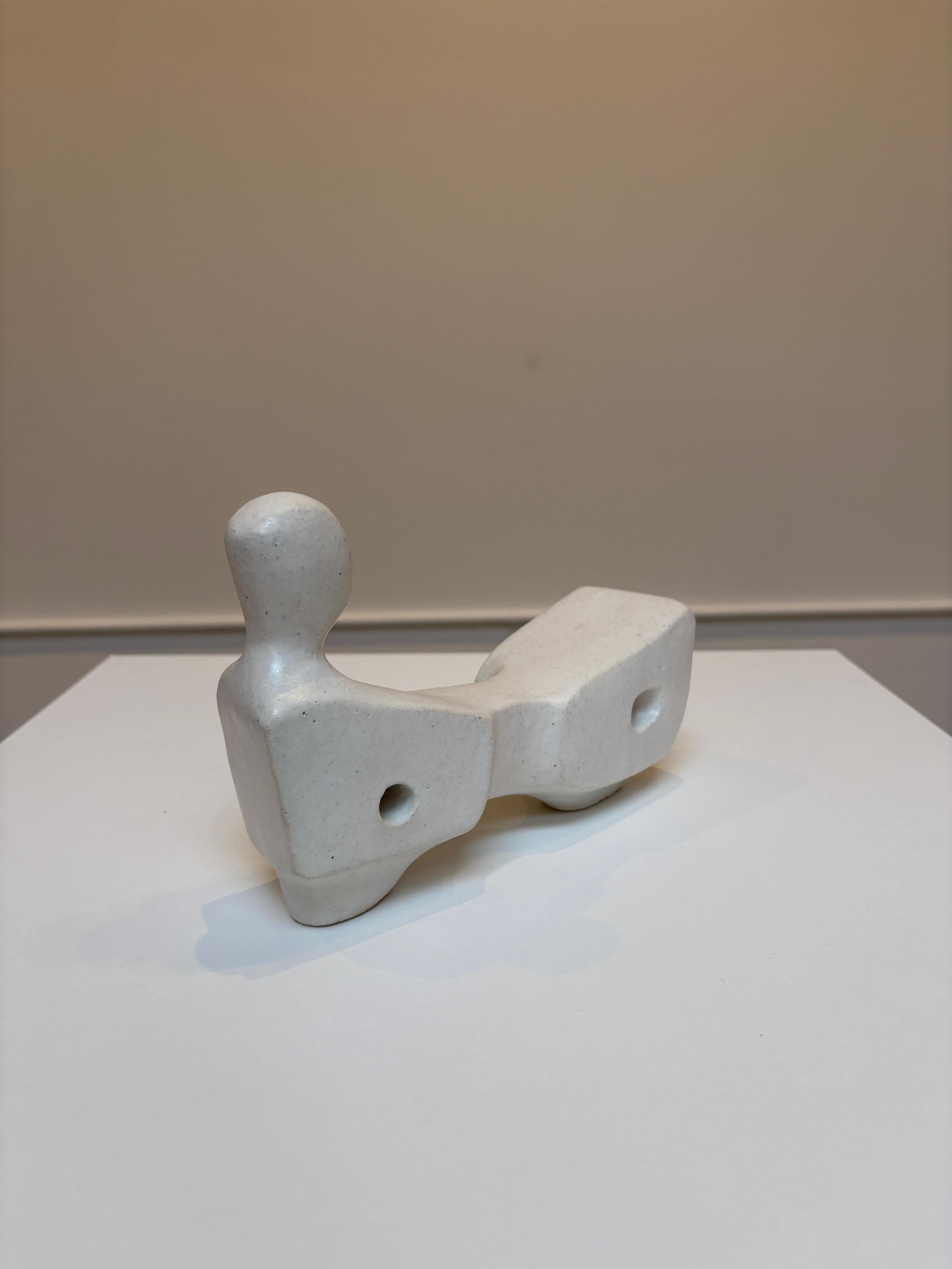 Bodies at Rest #6, Small Ceramic Abstract Sculpture, White For Sale 9