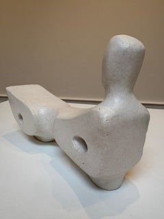 Bodies at Rest #6, Small Ceramic Abstract Sculpture, White