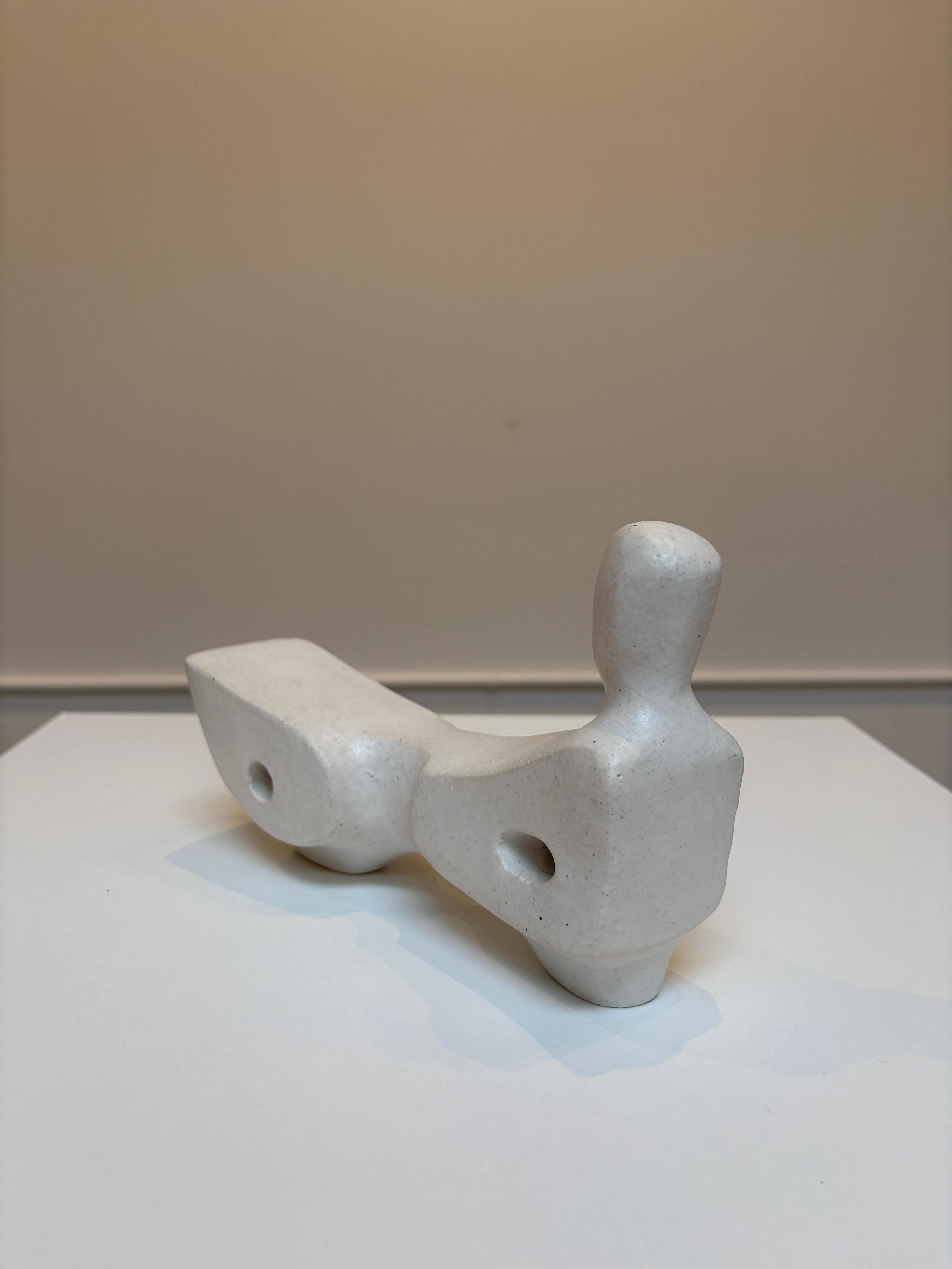 Bodies at Rest #6, Small Ceramic Abstract Sculpture, White For Sale 2