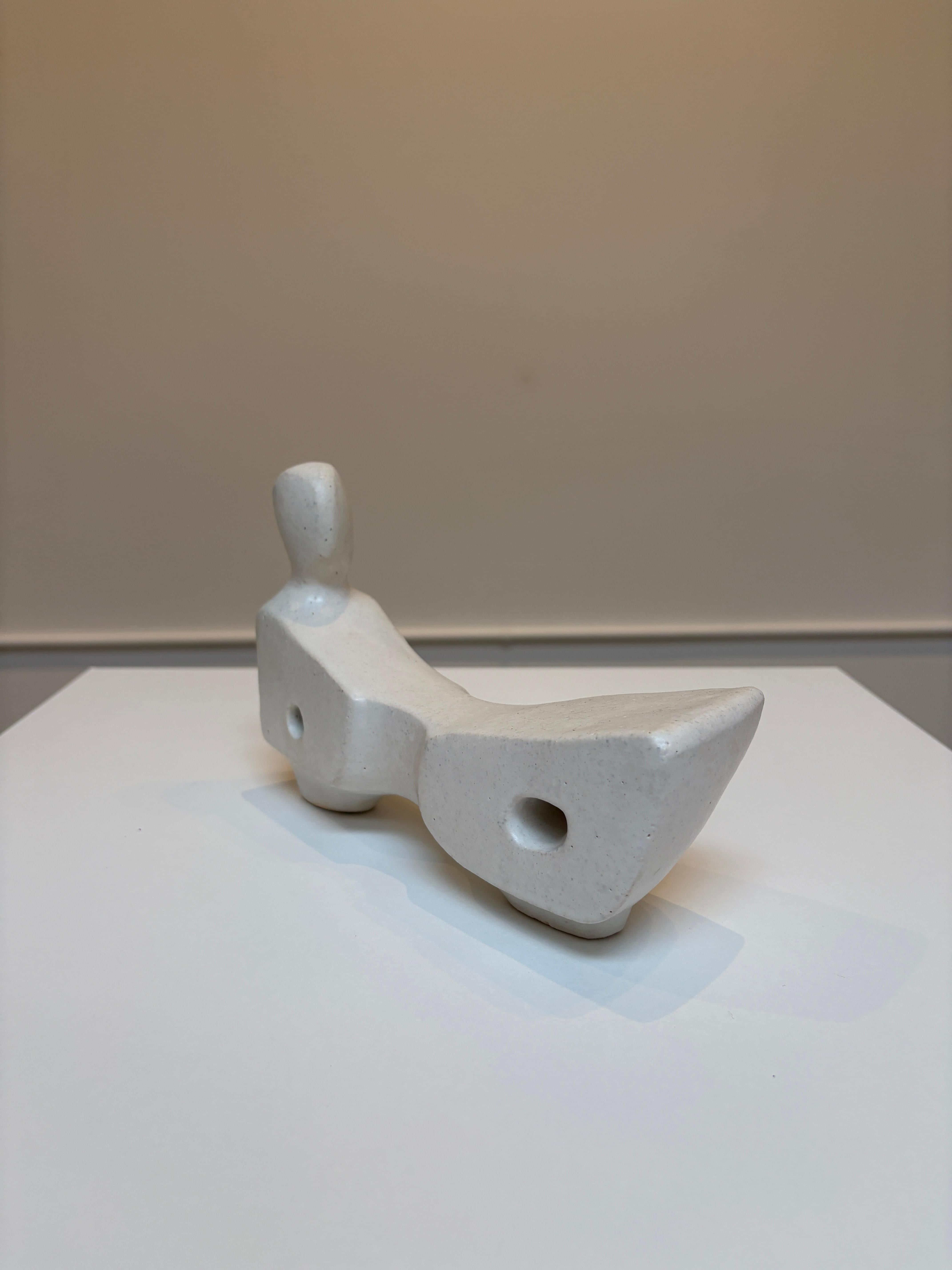 Bodies at Rest #6, Small Ceramic Abstract Sculpture, White For Sale 5