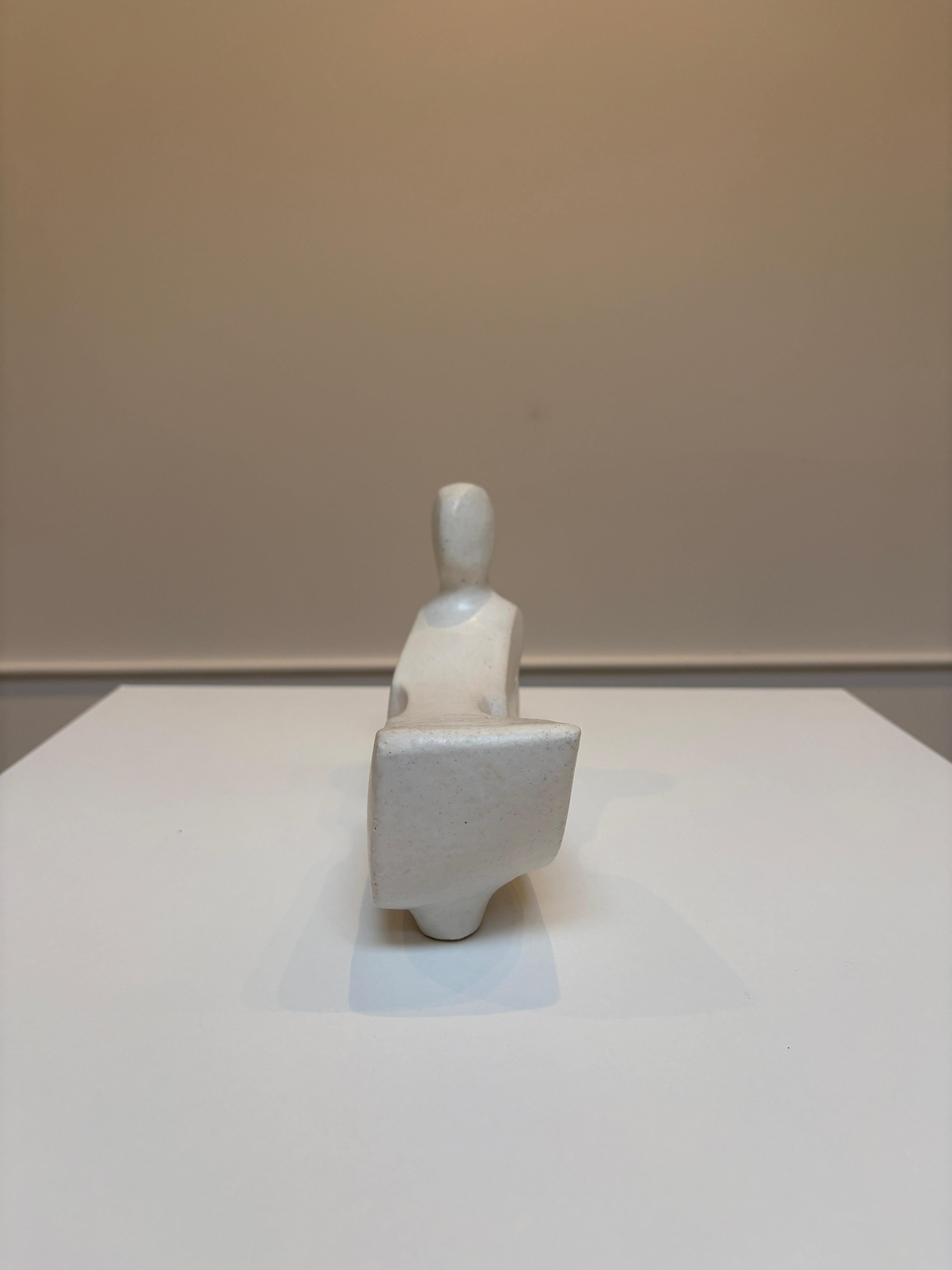 Bodies at Rest #6, Small Ceramic Abstract Sculpture, White For Sale 6