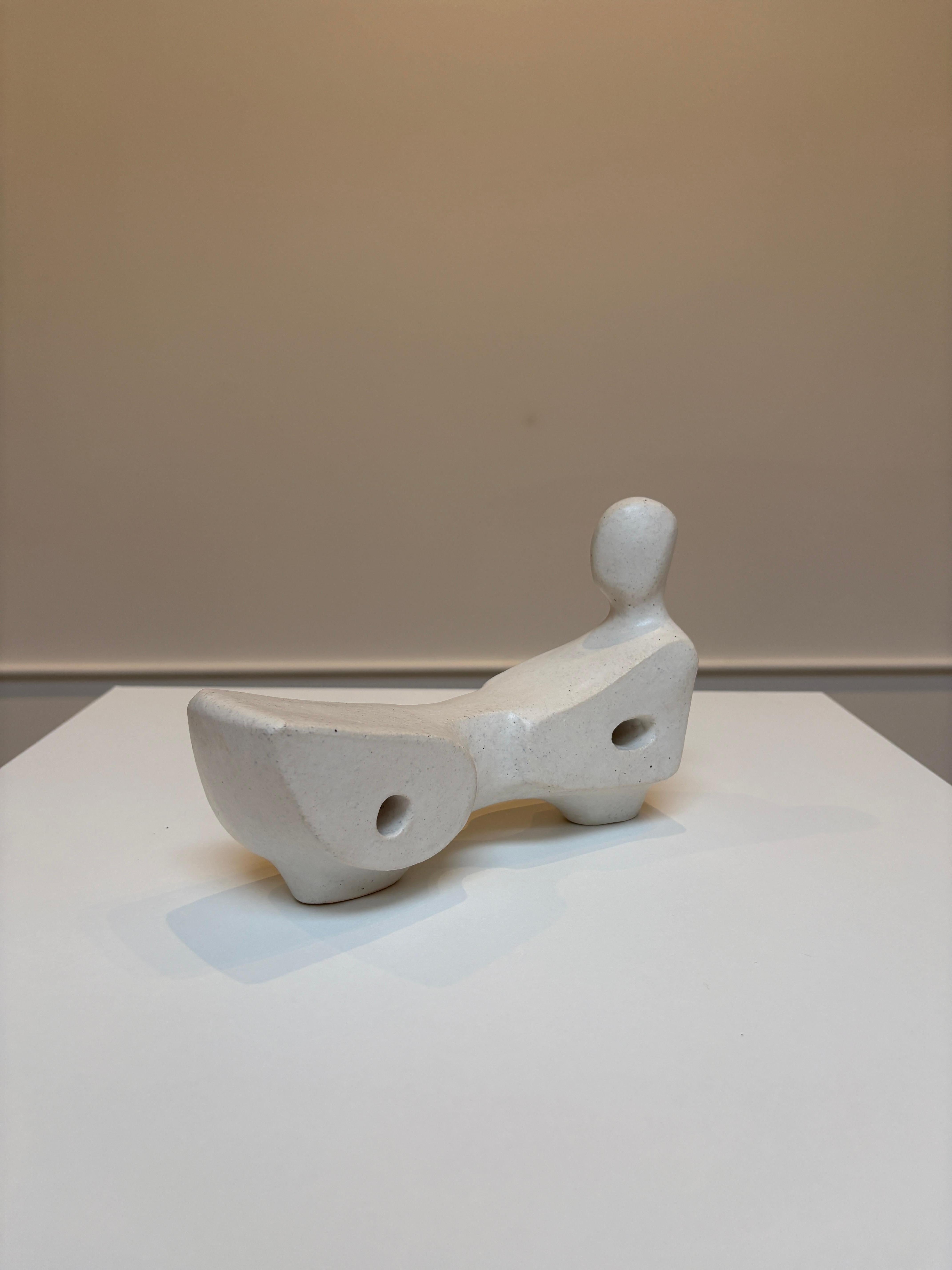 Bodies at Rest #6, Small Ceramic Abstract Sculpture, White For Sale 7