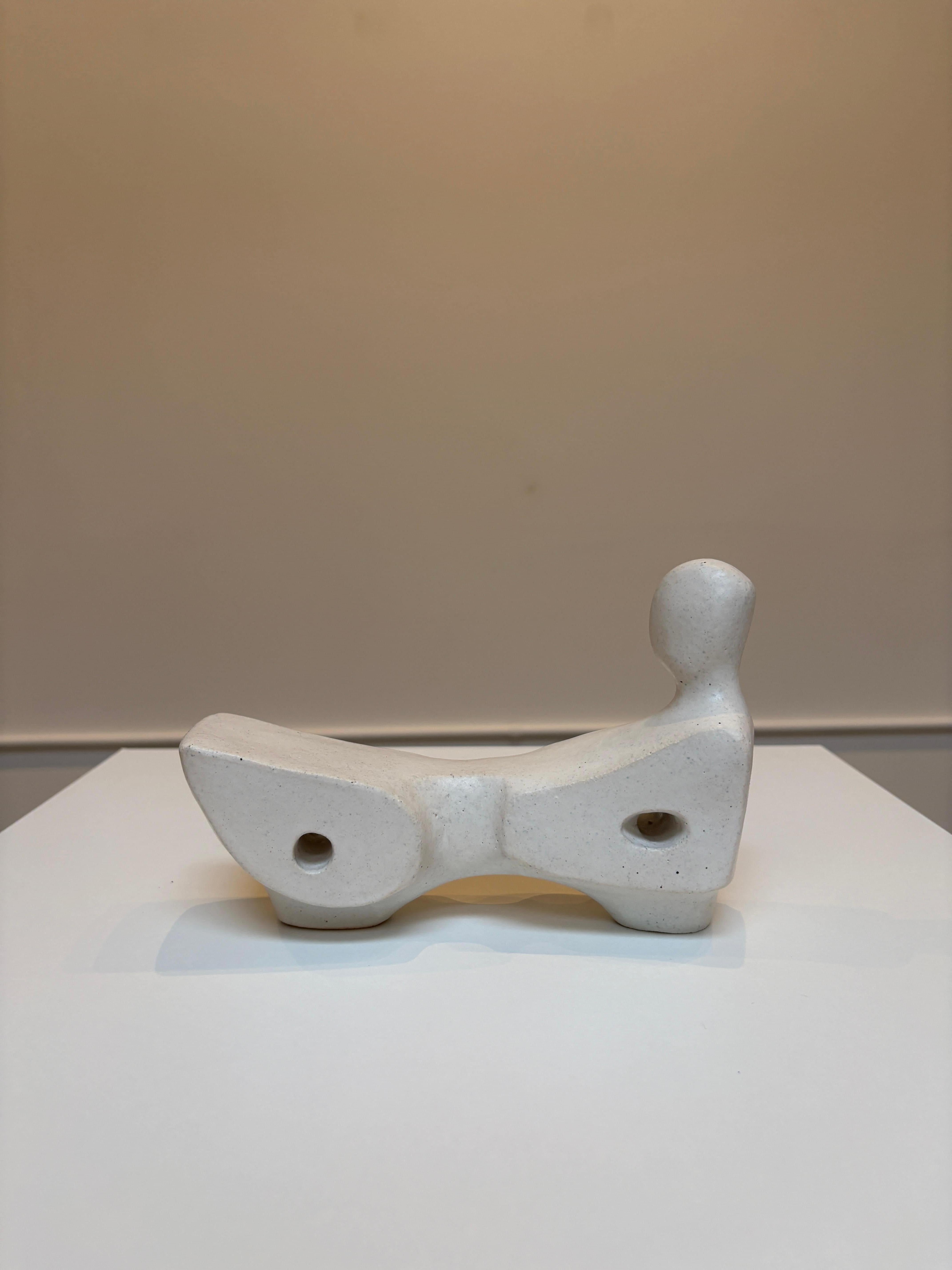 Bodies at Rest #6, Small Ceramic Abstract Sculpture, White For Sale 8