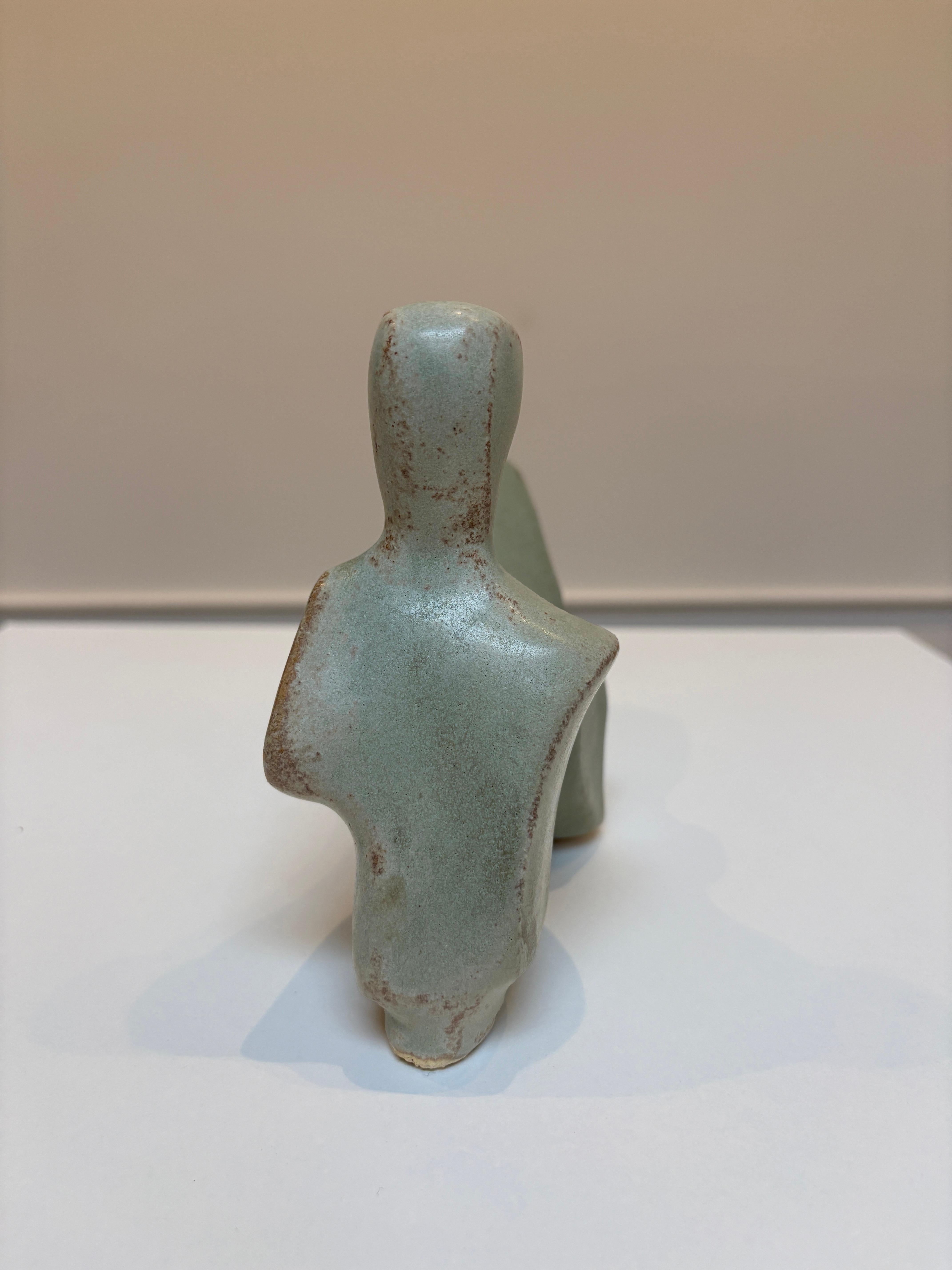 Bodies at Rest, #7, Small Ceramic Abstract Sculpture, Green For Sale 2