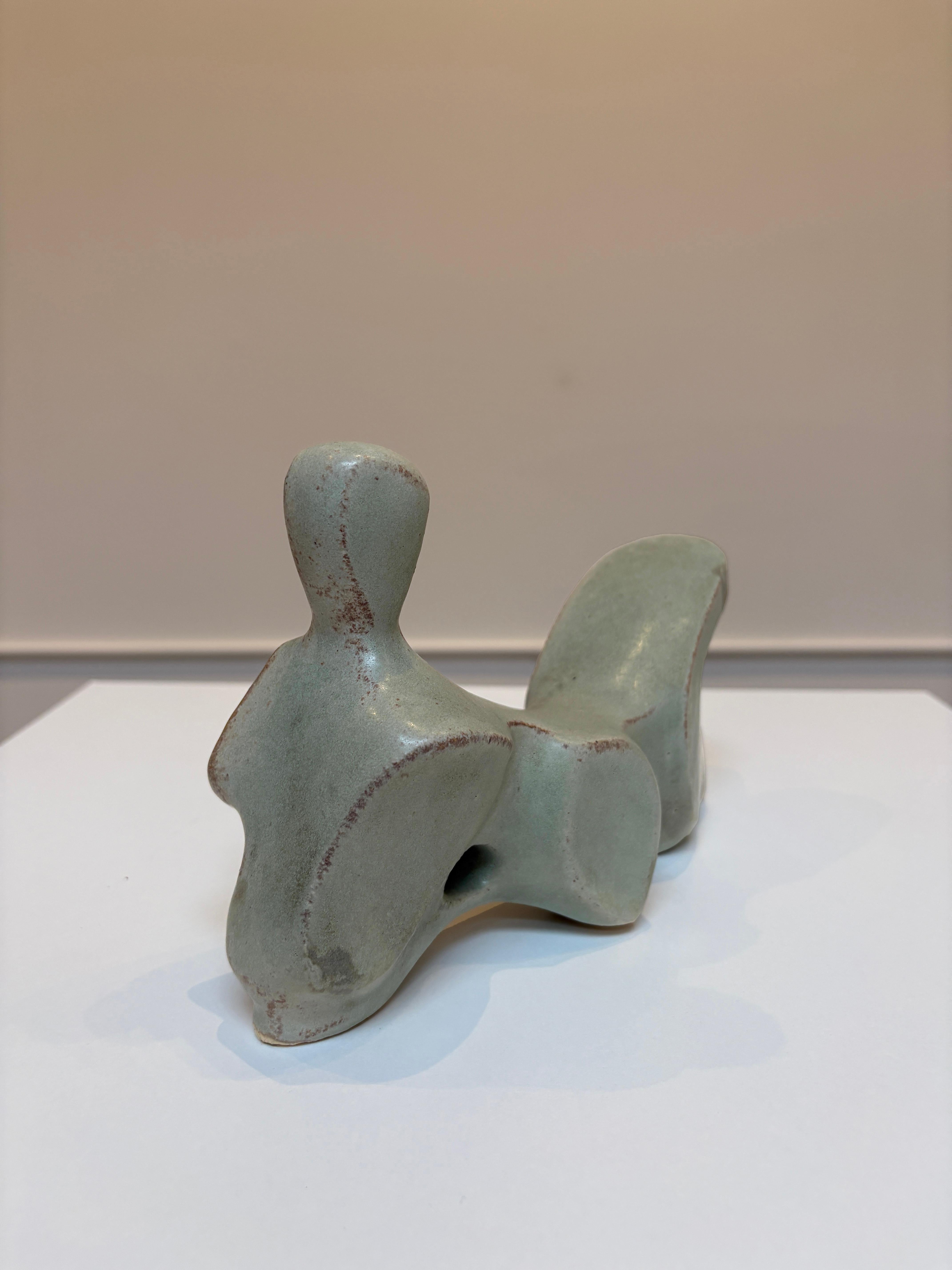 Bodies at Rest, #7, Small Ceramic Abstract Sculpture, Green For Sale 3