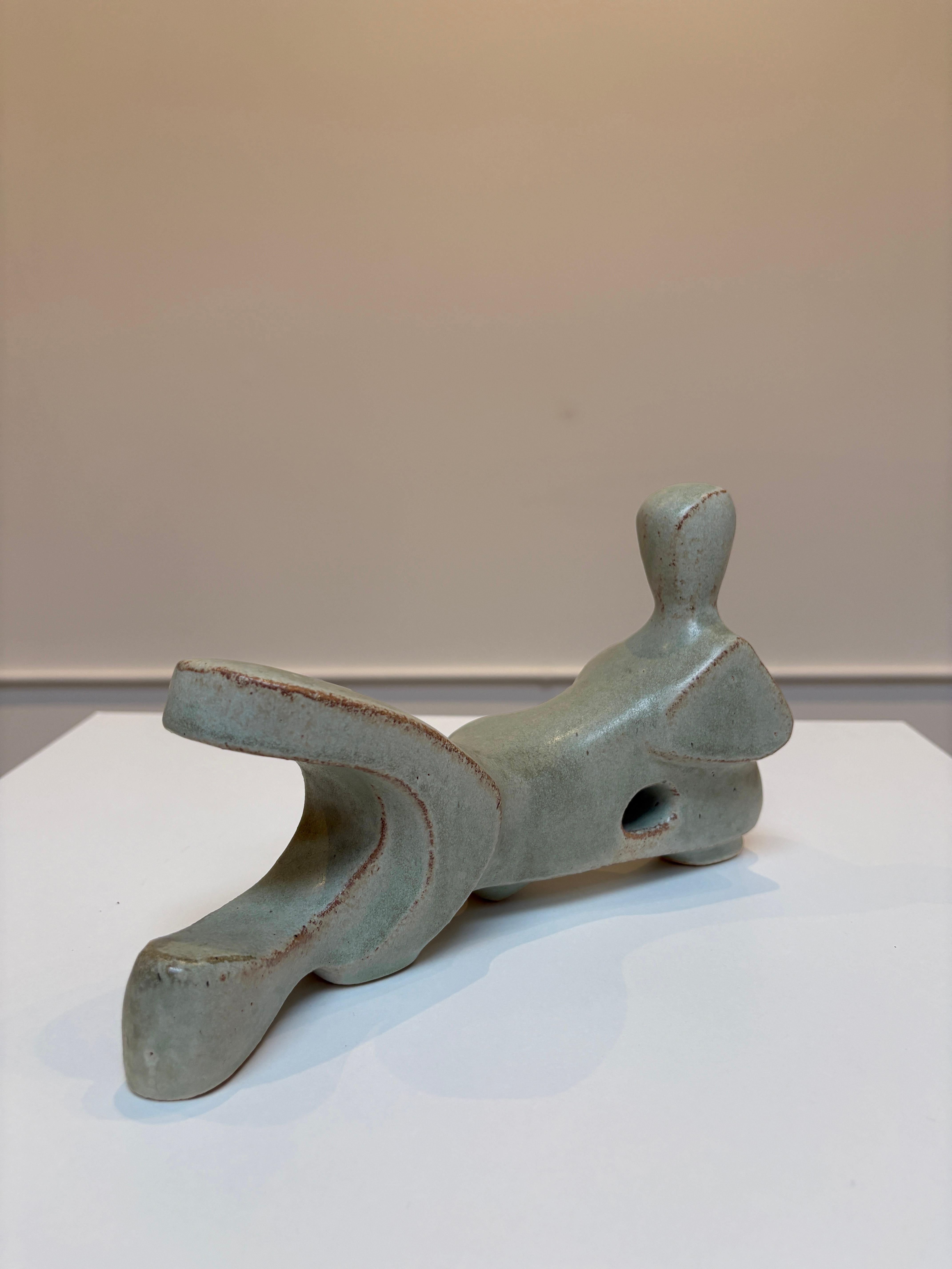 Bodies at Rest, #7, Small Ceramic Abstract Sculpture, Green For Sale 5