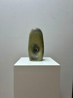Non Dual Green XXI: Abstract Ceramic Sculpture, 2010s, New, 16.25x7.5