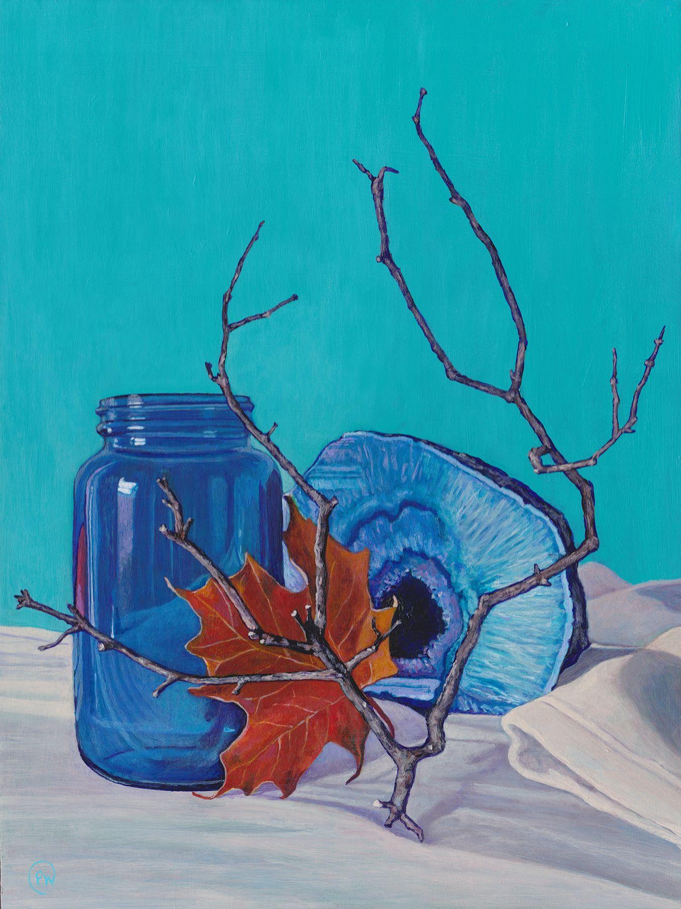 Paige Wallis Still-Life Painting - Wintry Mix, Painting, Acrylic on MDF Panel