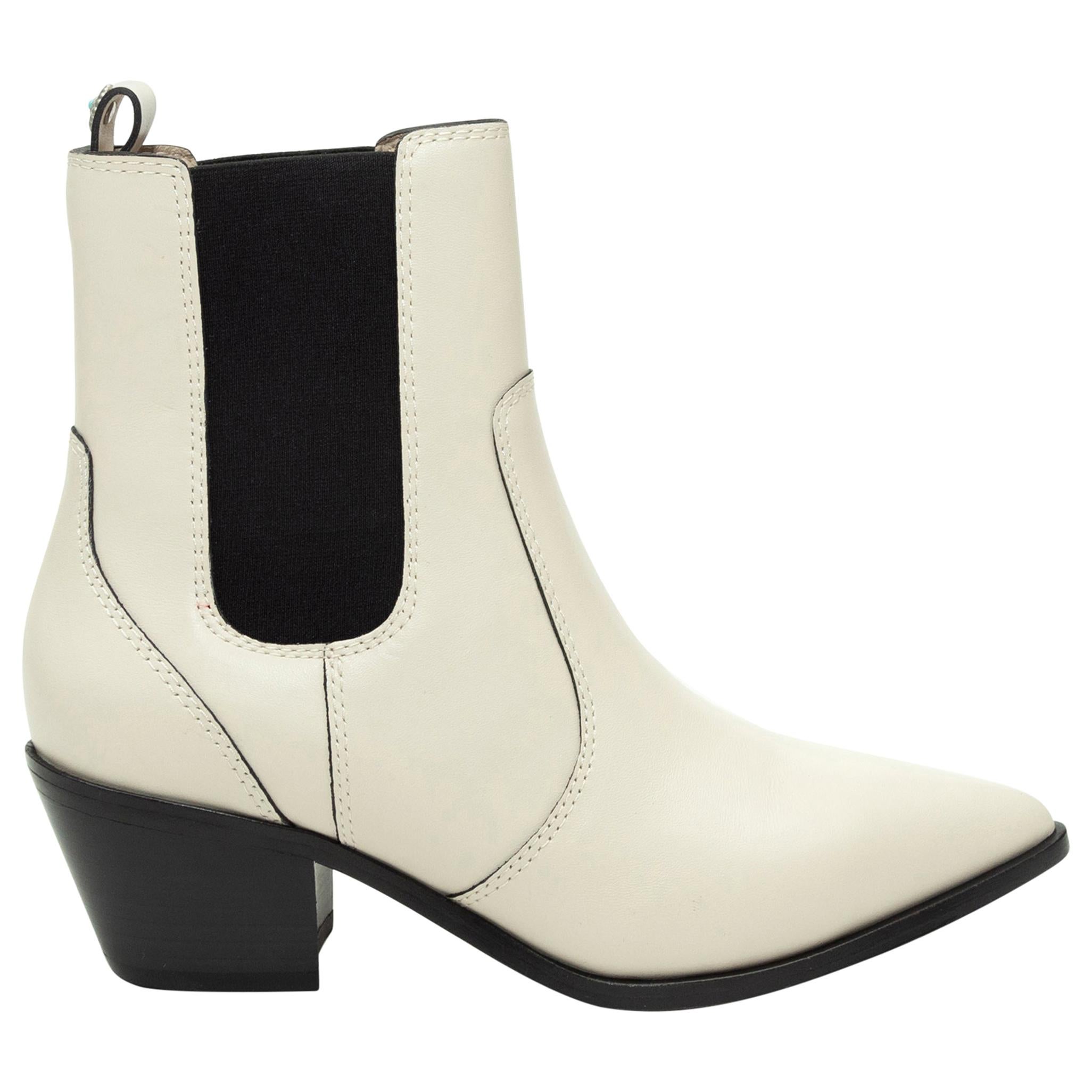 white pointed boots