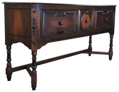 Paine Furniture Victorian Revival Walnut Carved Buffet Server Sideboard Console