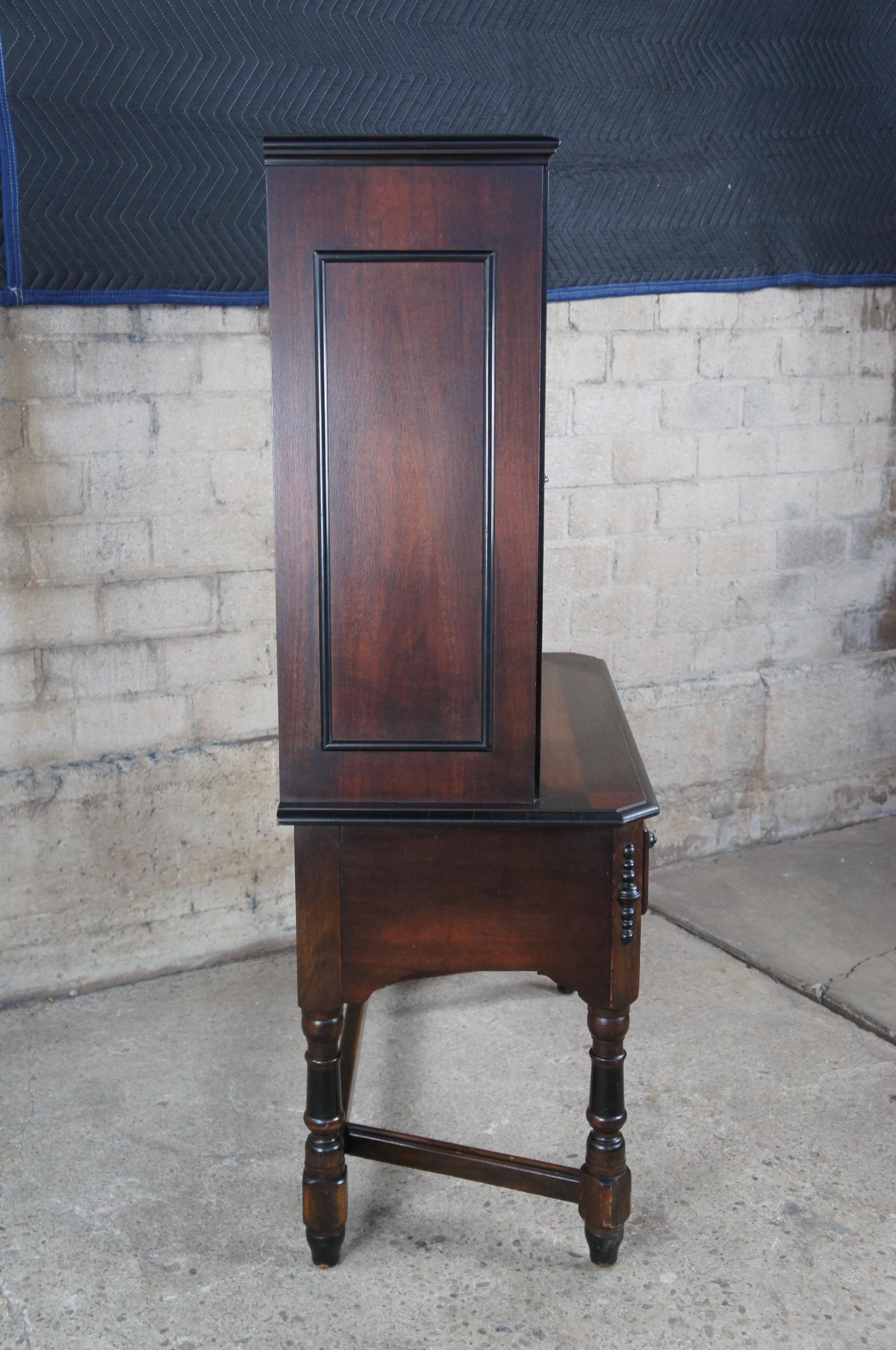 Paine Furniture Victorian Revival Walnut Stepback Cupboard Hutch China Cabinet 6