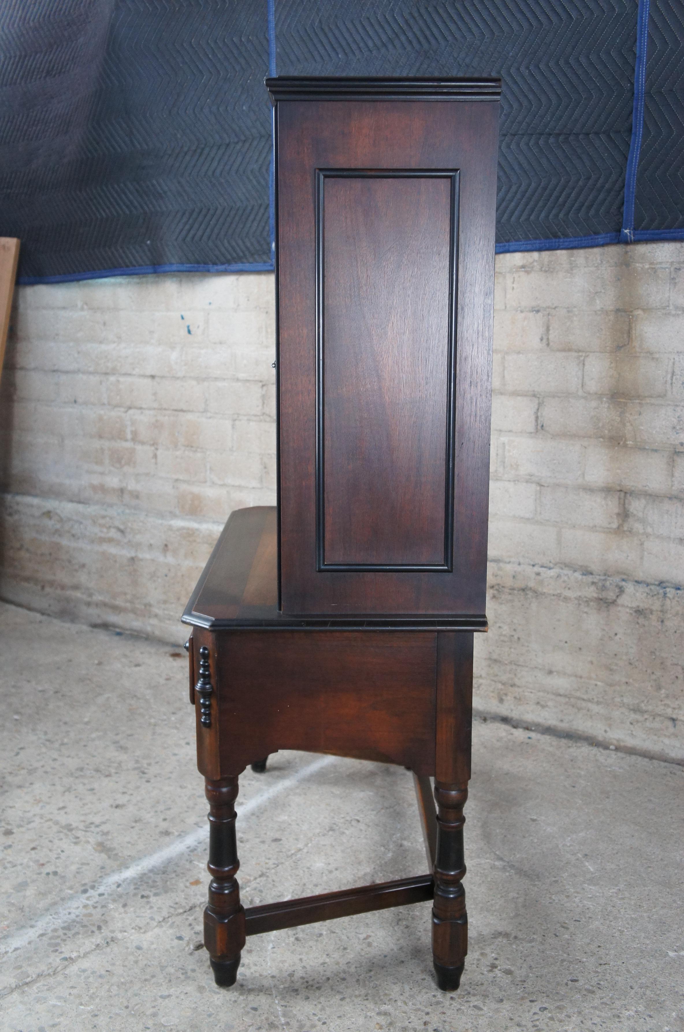 Paine Furniture Victorian Revival Walnut Stepback Cupboard Hutch China Cabinet 7