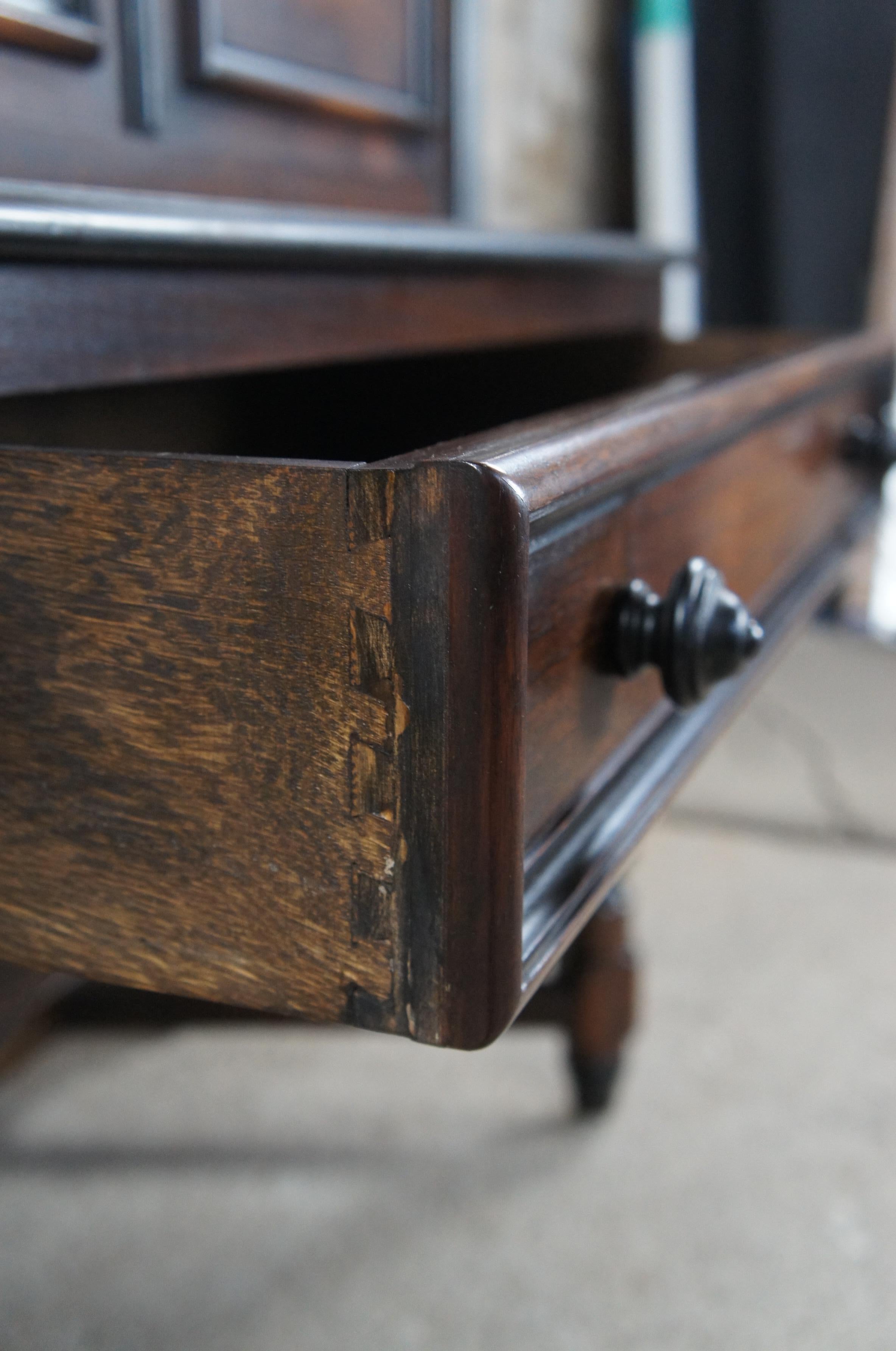 Paine Furniture Victorian Revival Walnut Stepback Cupboard Hutch China Cabinet 4