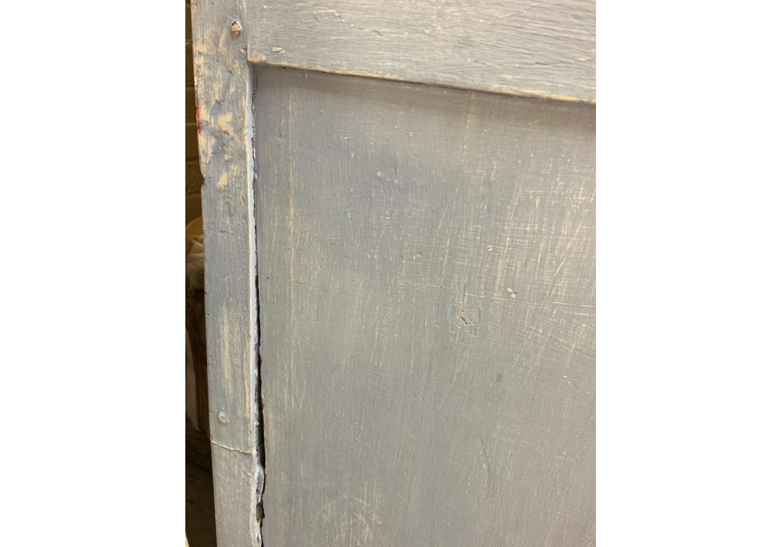 Paint Decorated 19th Century French Blue Armoire For Sale 10