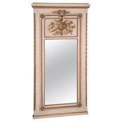 Paint Decorated and Gilded French Louis XV Mirror, Circa 1950