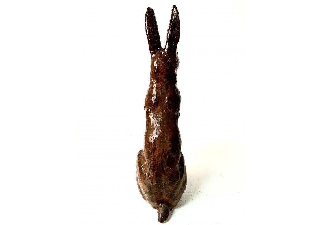 Bemalte Bunny-Skulptur aus Zement (Adirondack) im Angebot