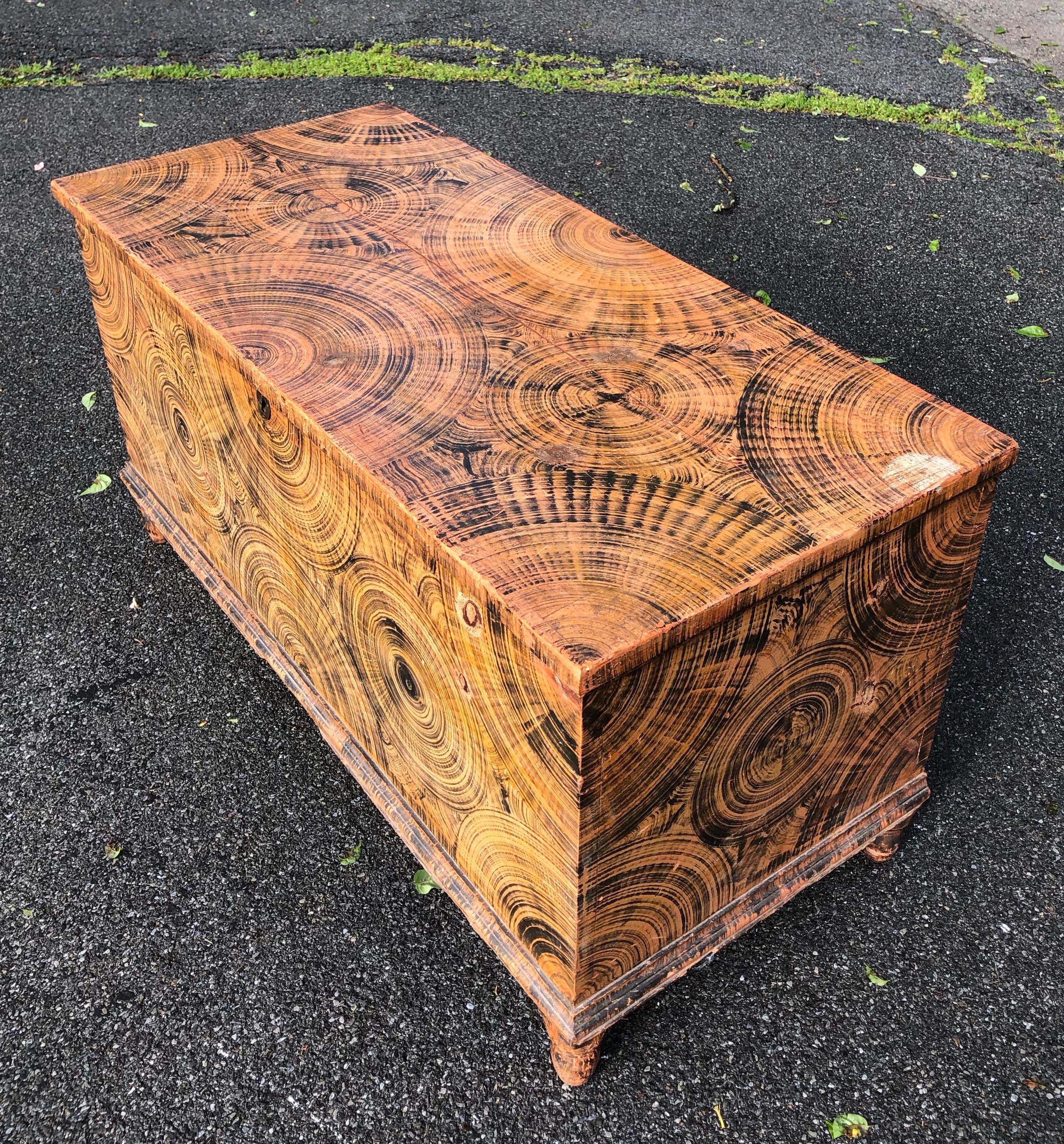 American Paint Decorated Chest by Jacob Blatt Berks County Pennsylvania, circa 1840 For Sale