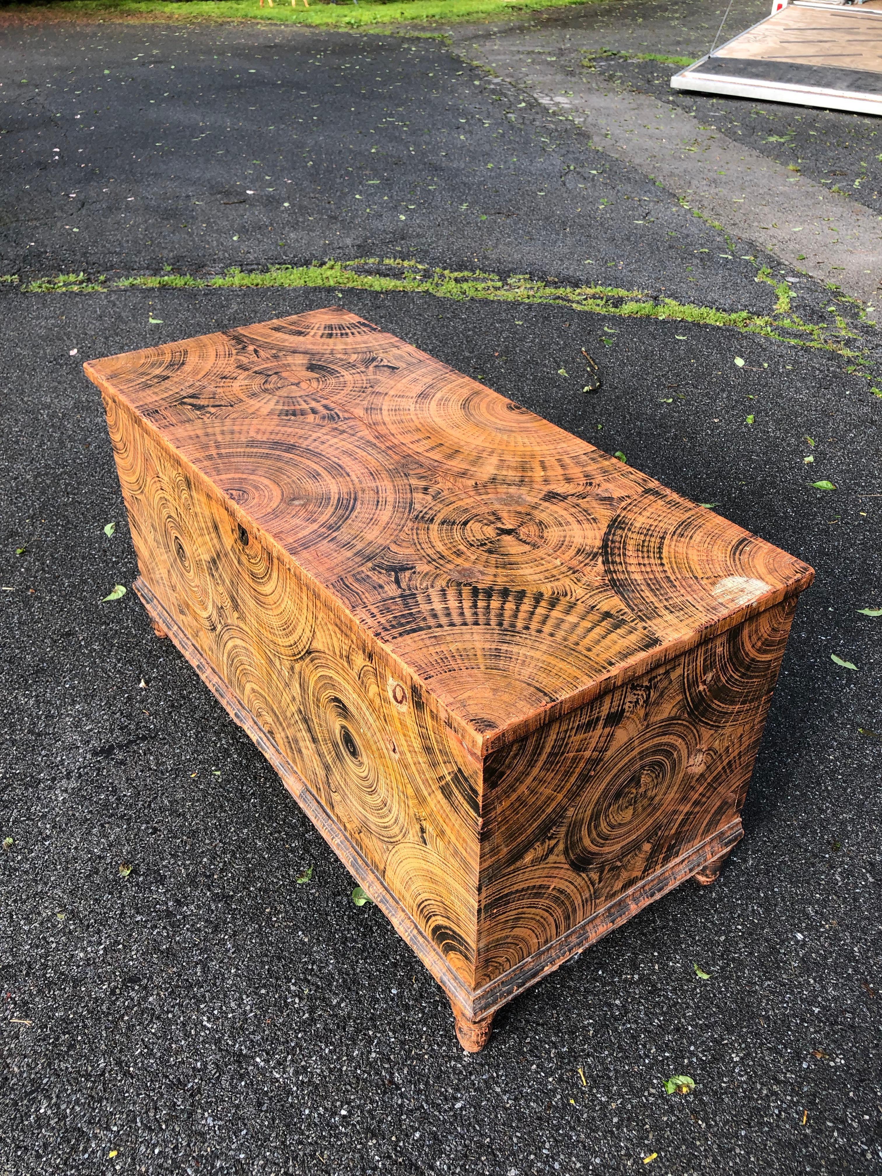 Painted Paint Decorated Chest by Jacob Blatt Berks County Pennsylvania, circa 1840 For Sale