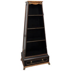 Paint Decorated Chinoiserie Triangular Bookshelf Etagere Maitland Smith