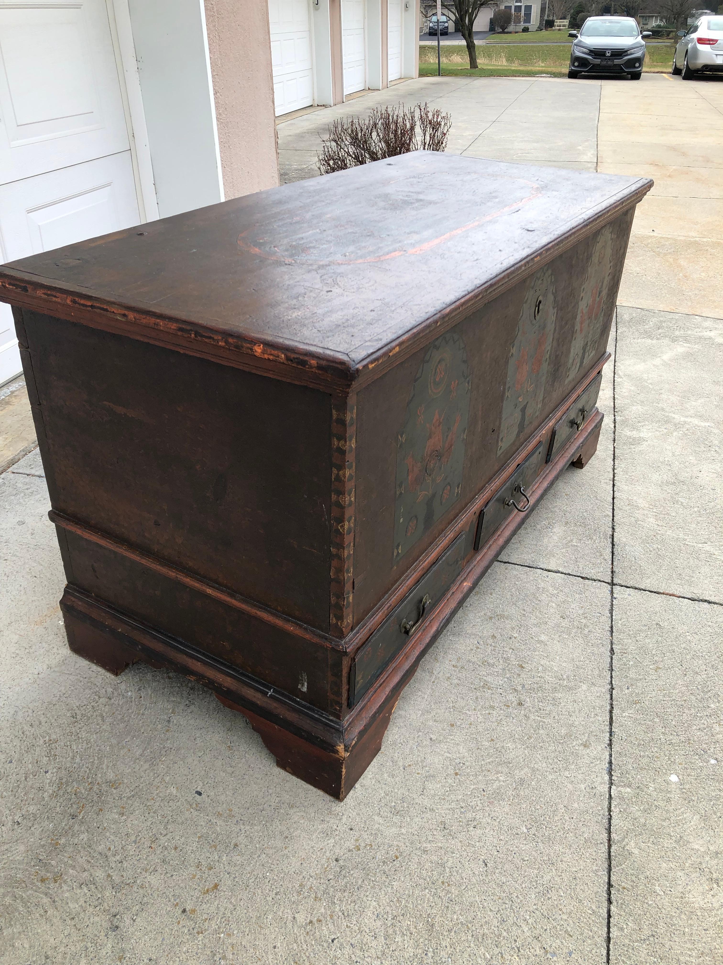 Paint Decorated Dower Chest Dauphin County Pennsylvania For Sale 8