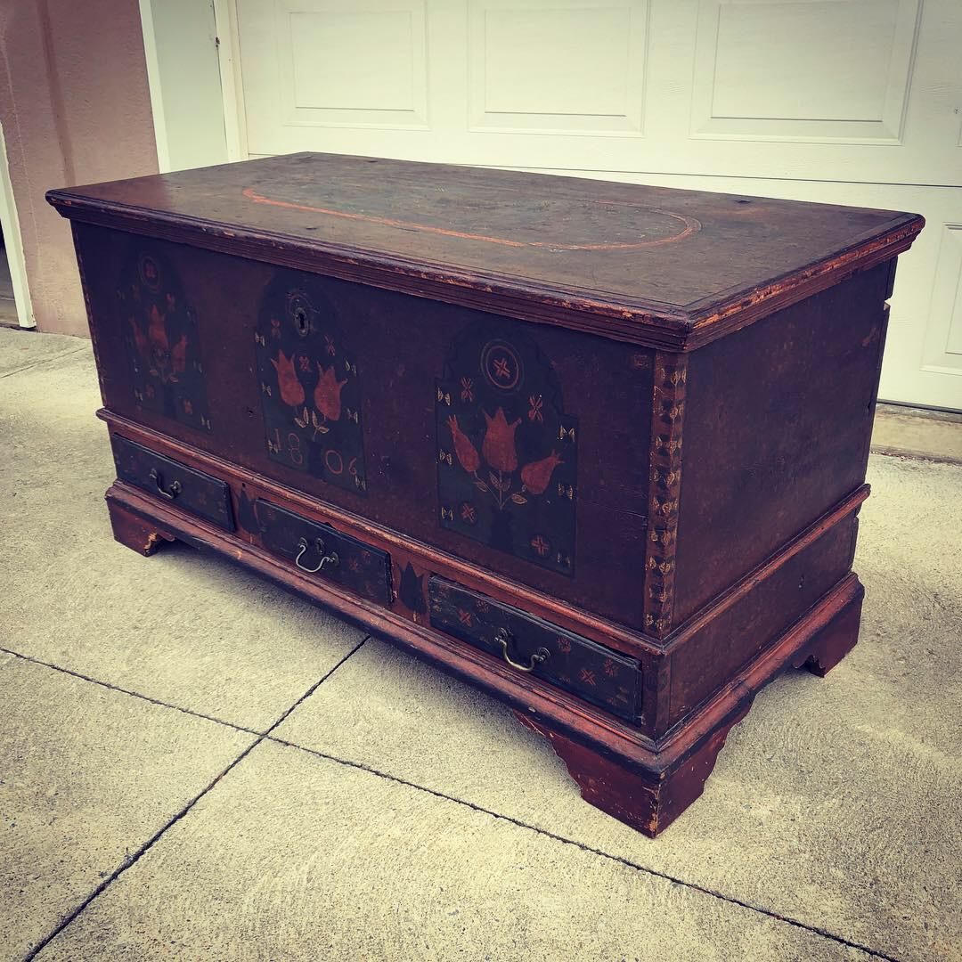 American Paint Decorated Dower Chest Dauphin County Pennsylvania For Sale
