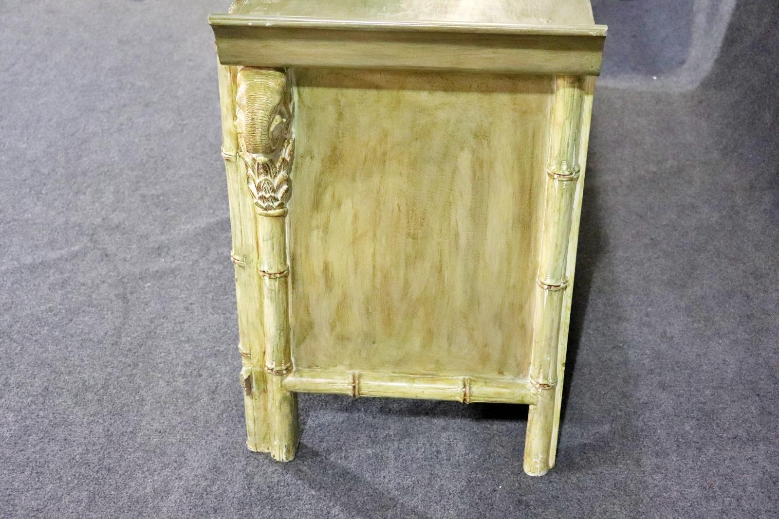 Directoire Paint Decorated Faux Bamboo Style Triple Dresser, circa 1970 For Sale
