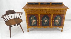 Paint Decorated Faux Finish Backsplash 3 Doors 1 Drawer Sideboards Onion Legs