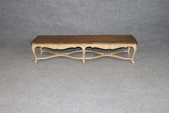 Paint Decorated French Louis XV Style Window Bench or Coffee Table
