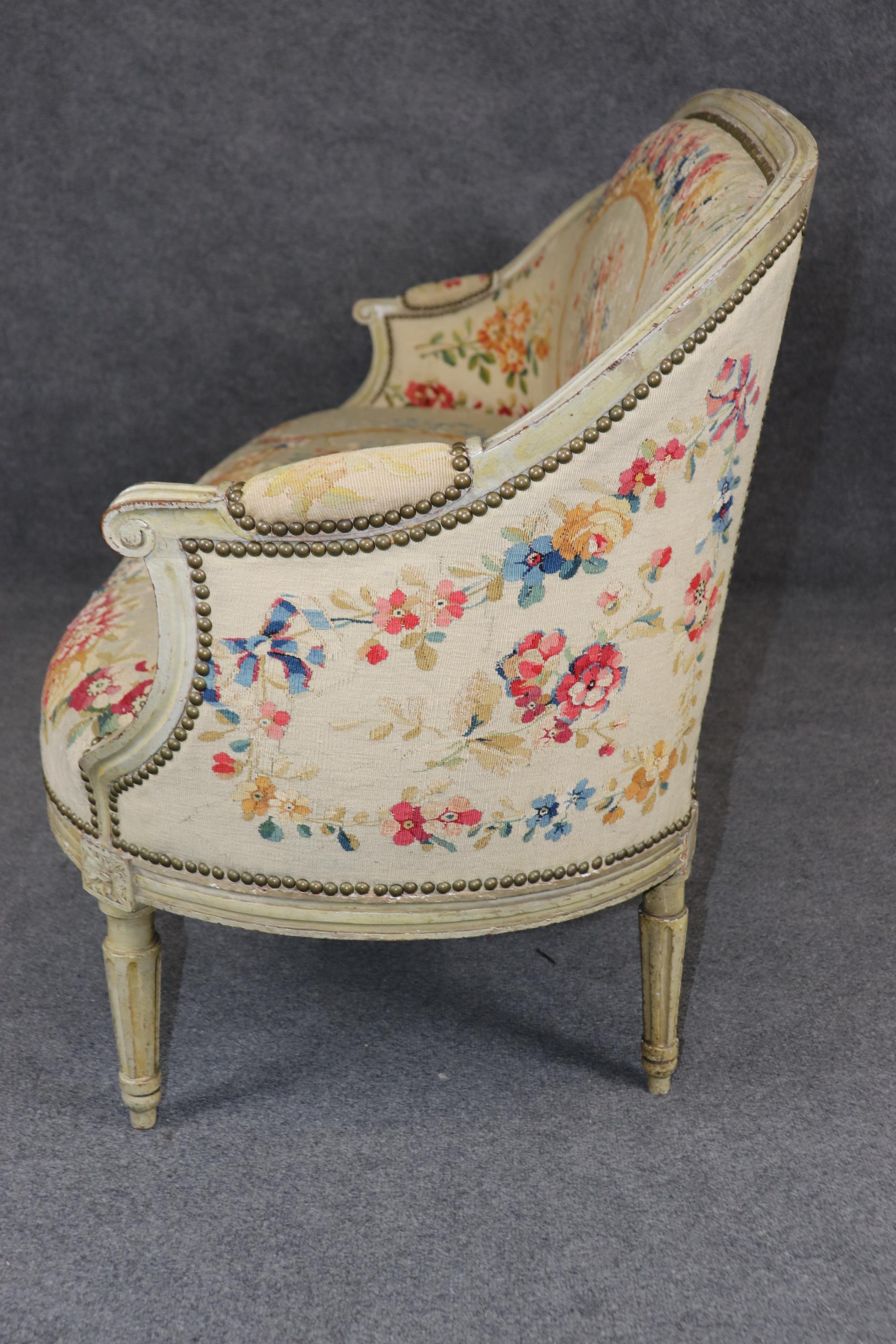 Paint Decorated French Louis XVI Tapestry Upholstered French Salon Set For Sale 2
