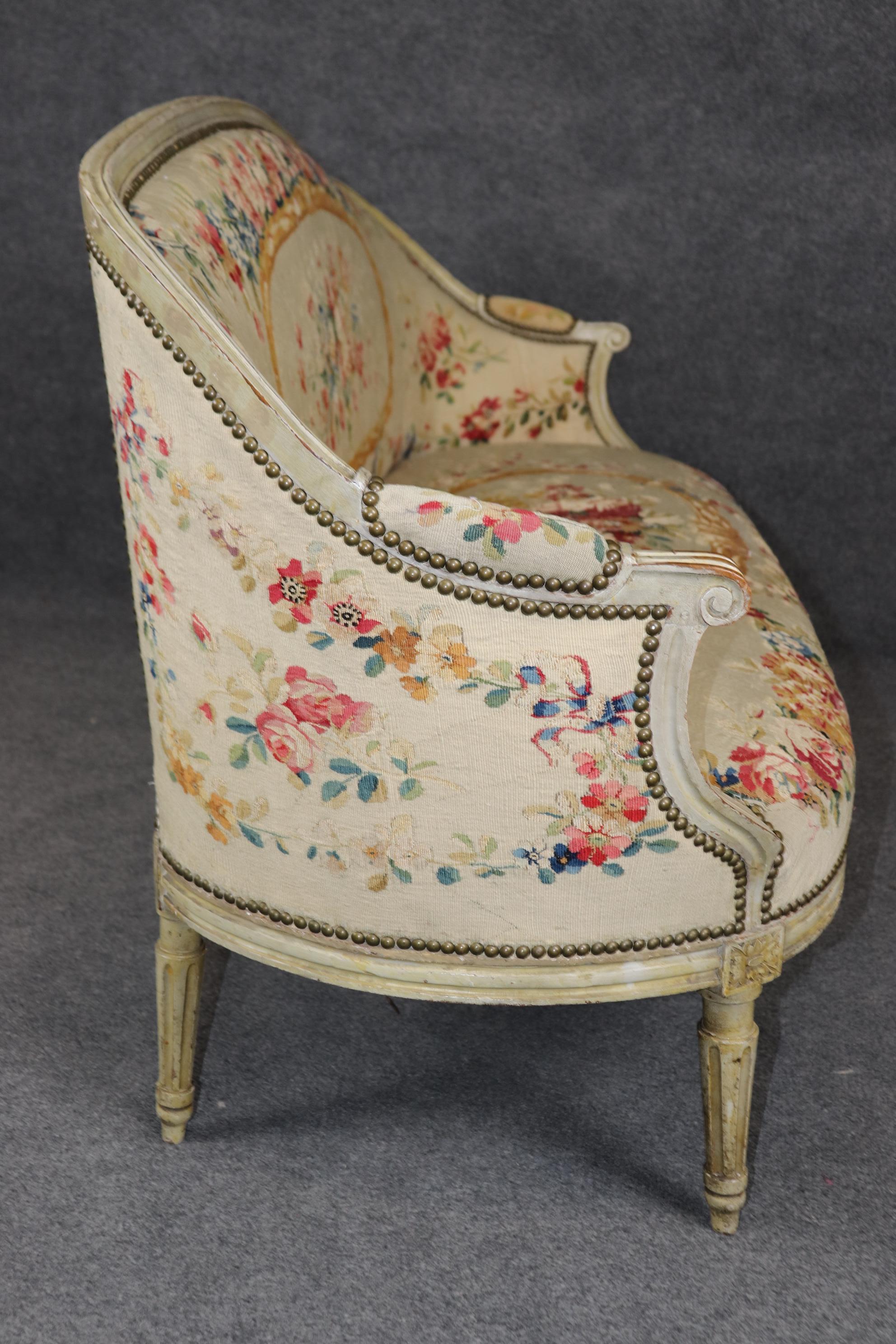 Paint Decorated French Louis XVI Tapestry Upholstered French Salon Set For Sale 3