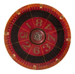 Paint-Decorated Game Wheel in Scarlet Red, Chrome Yellow and Black, Ca 1880