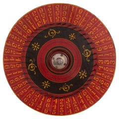 Paint-Decorated Game Wheel in Scarlet Red, Chrome Yellow and Black, Ca 1880