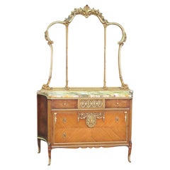 Paint Decorated Grand French Louis XV Dresser Commode, Circa 1930s