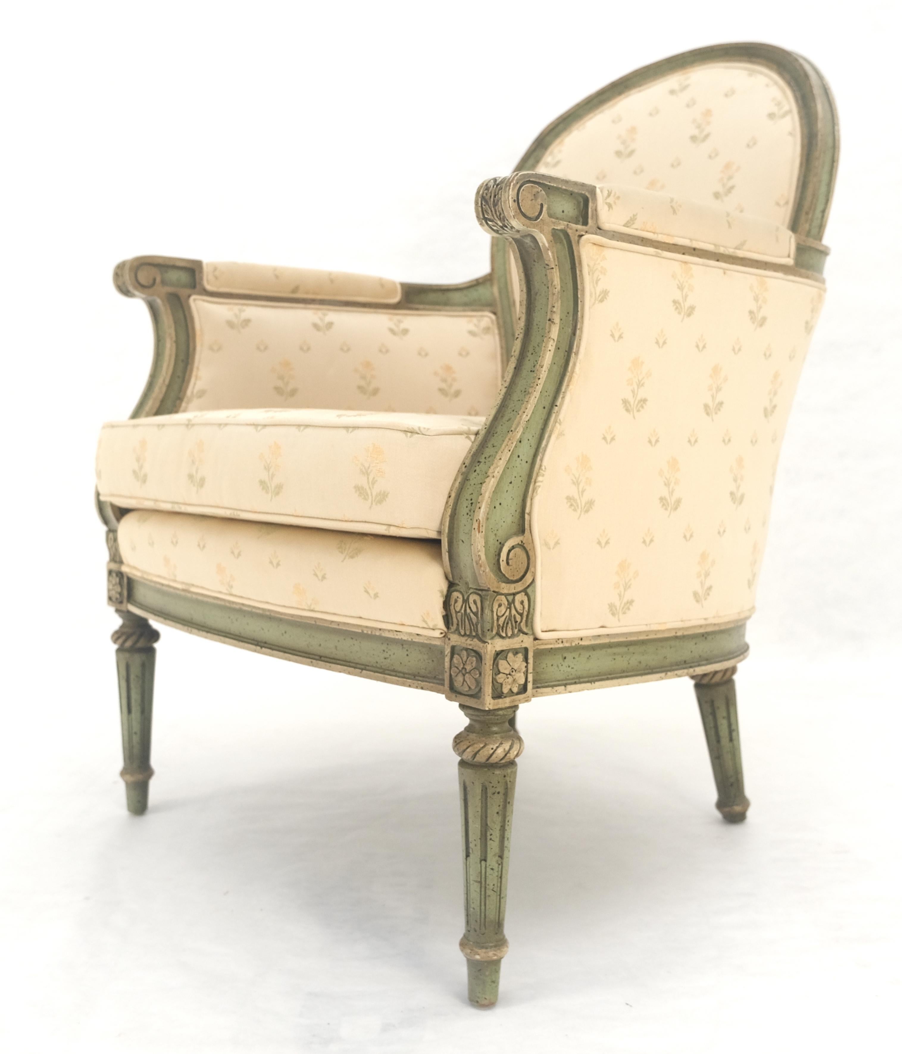 Gemalt Dekoriert Olive Grün Geschnitzt Ballon Rückenlehne Sessel MINT im Angebot 2