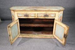 Paint Decorated Primitive Early 1900s German Dutch Sideboard Buffet Server