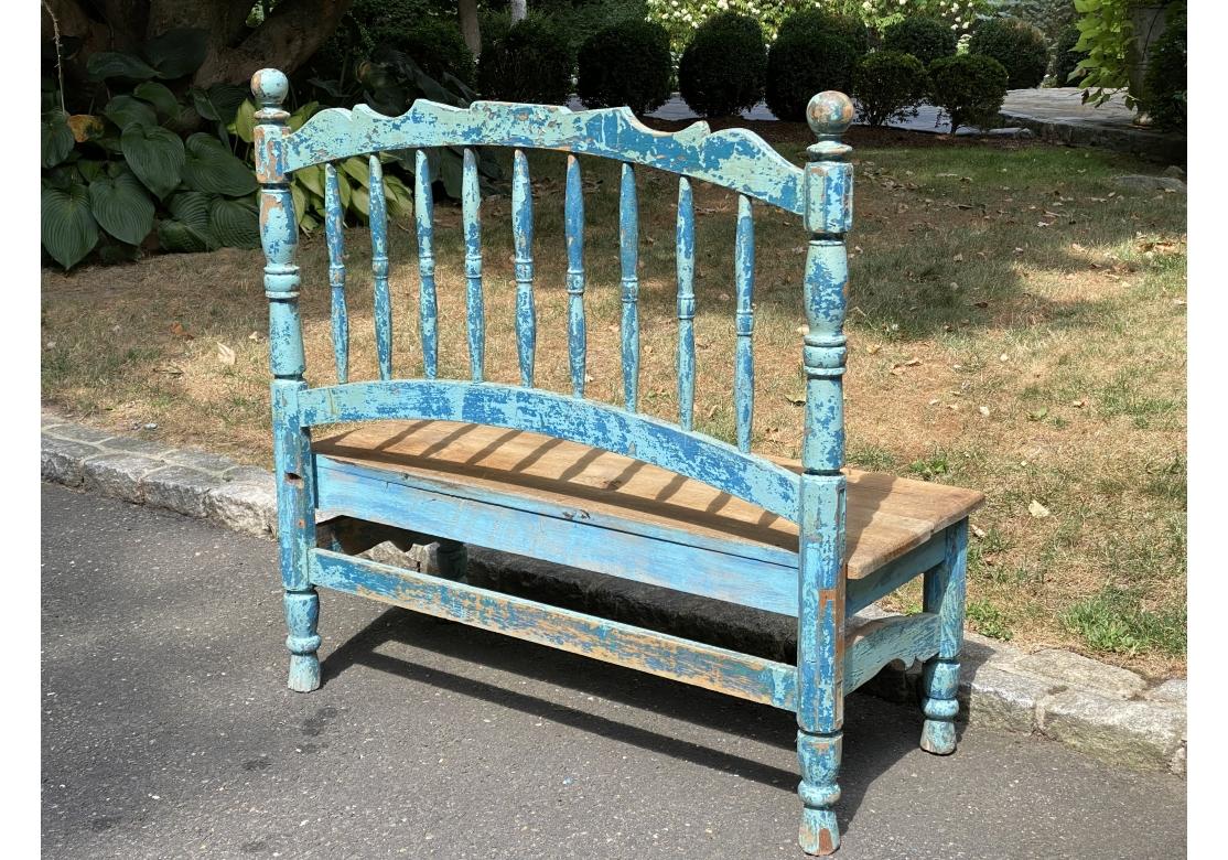 Paint Decorated Santa Fe Bench For Sale 3