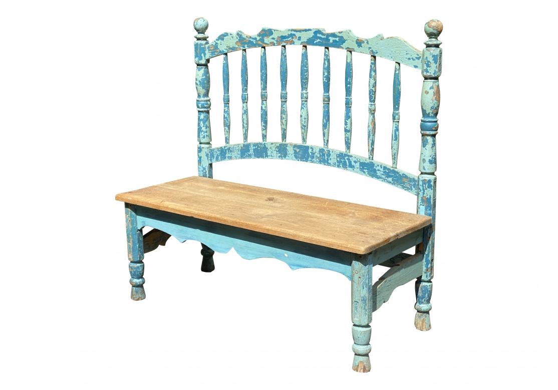 Paint Decorated Santa Fe Bench For Sale 2