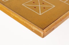 Paint-Decorated "Snowflake" Parcheesi Gameboard, ca 1885