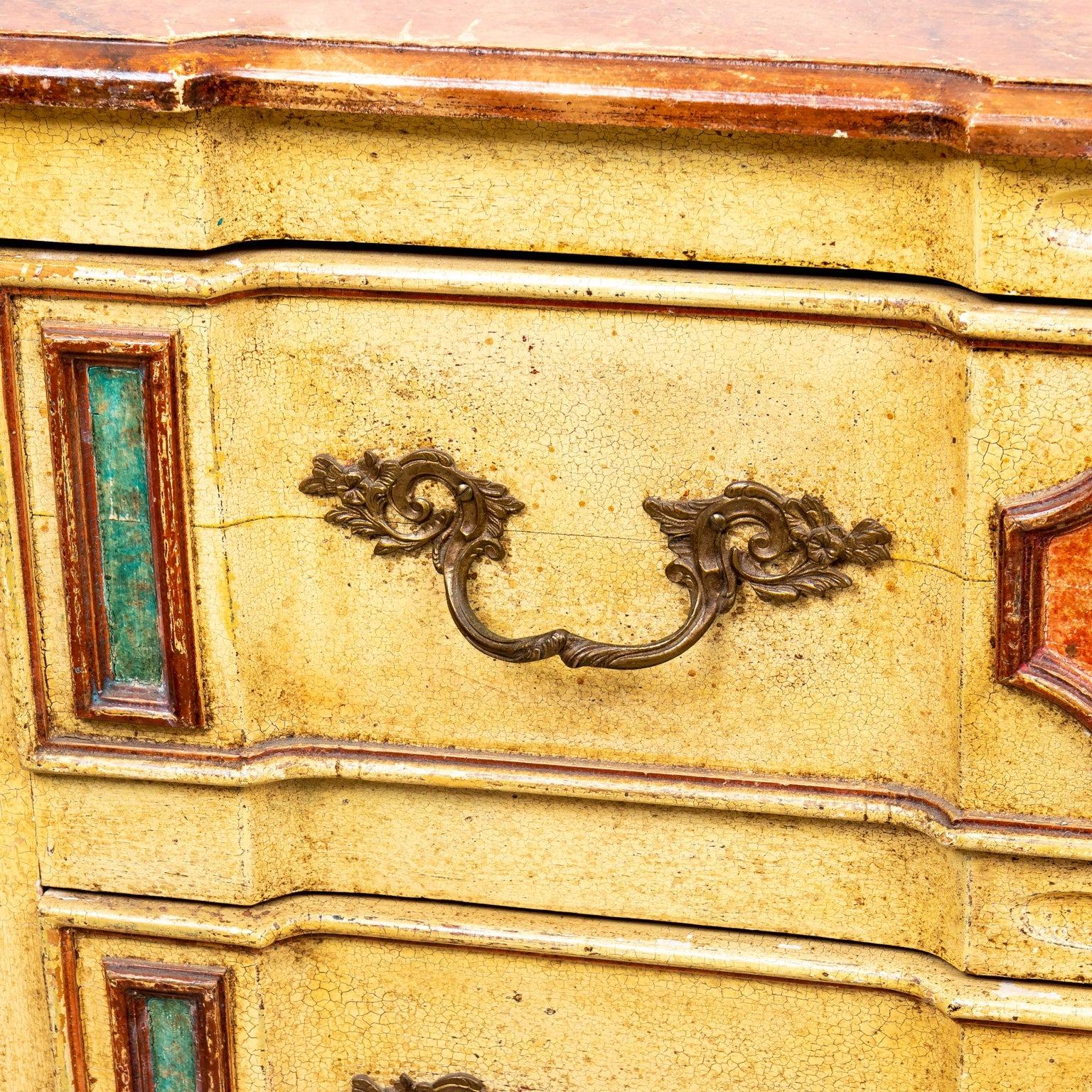 Italian Paint Decorated Two Drawer Chest For Sale
