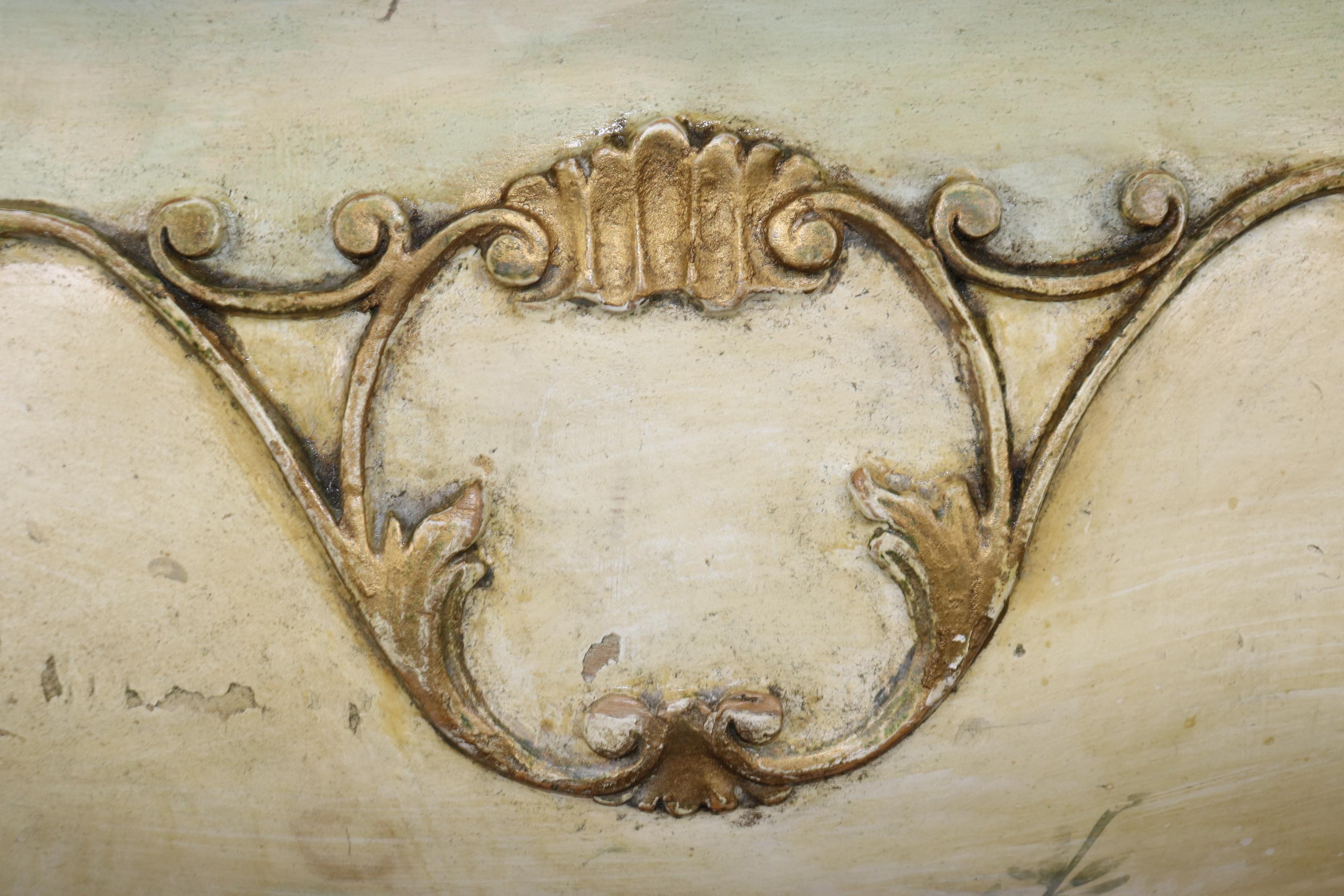 Paint Decorated Venetian Bombe Italian Commode Dresser Circa 1940 6