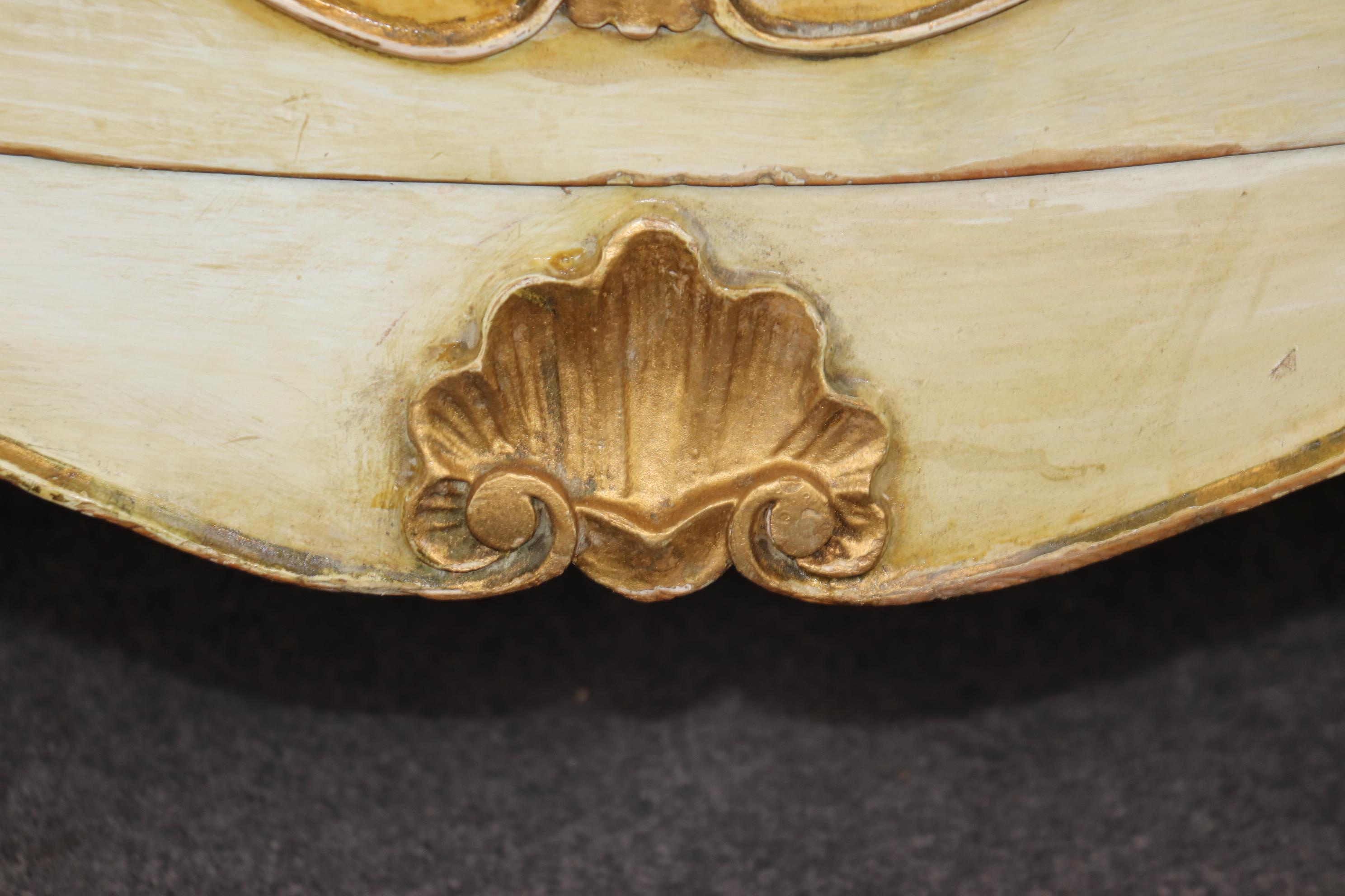 Paint Decorated Venetian Bombe Italian Commode Dresser Circa 1940 2