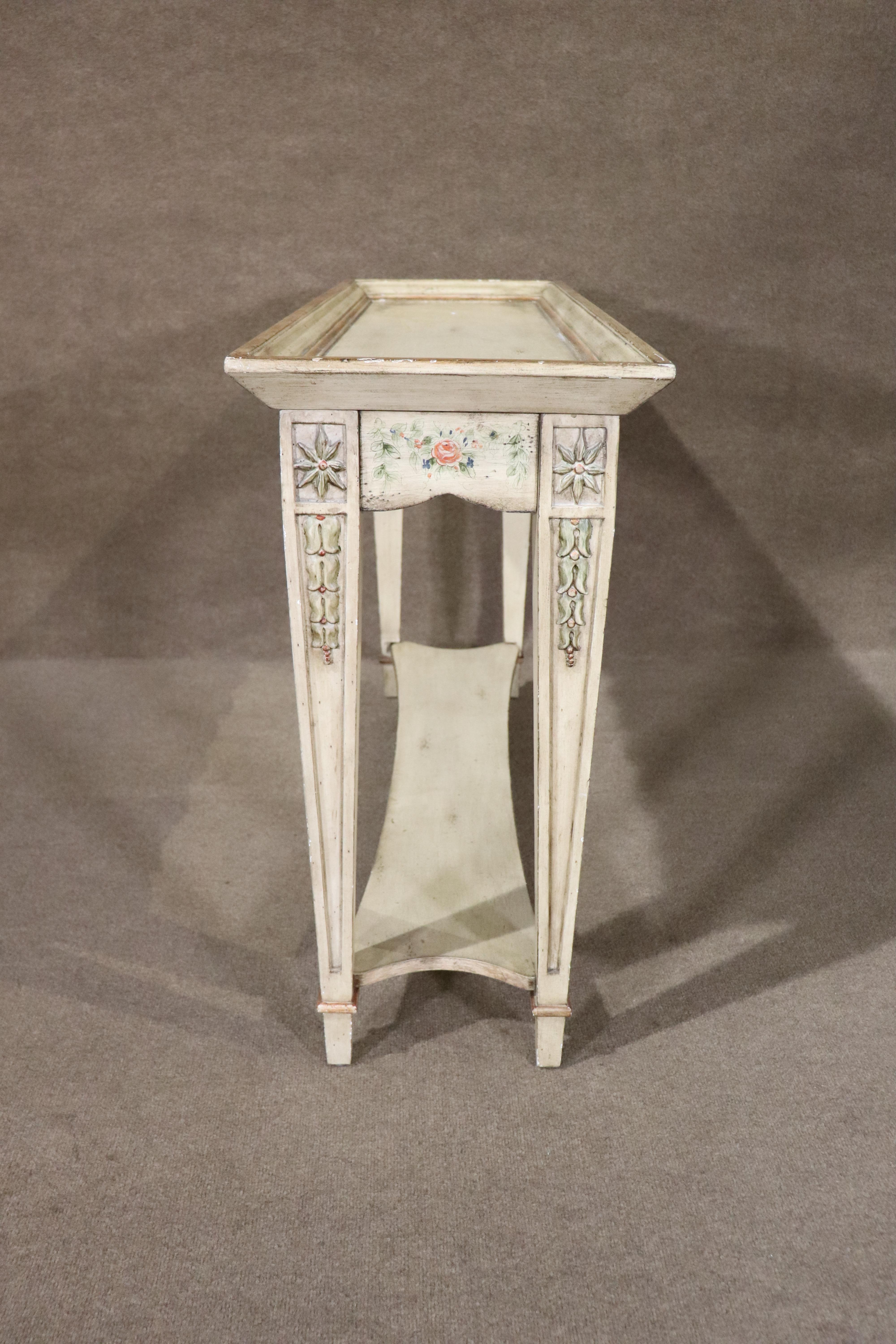 Paint Decorated Wood Console For Sale 1