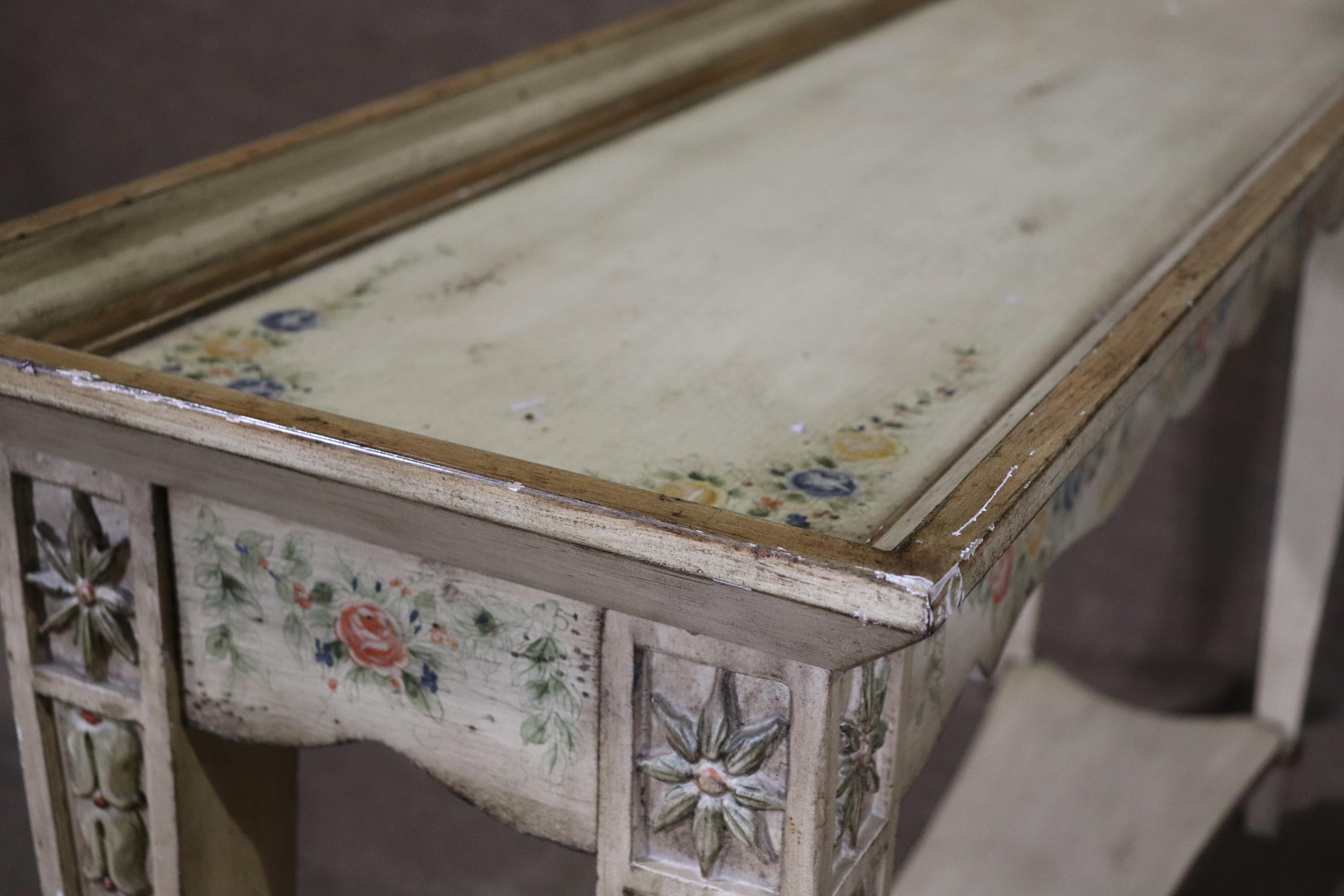 Paint Decorated Wood Console For Sale 3