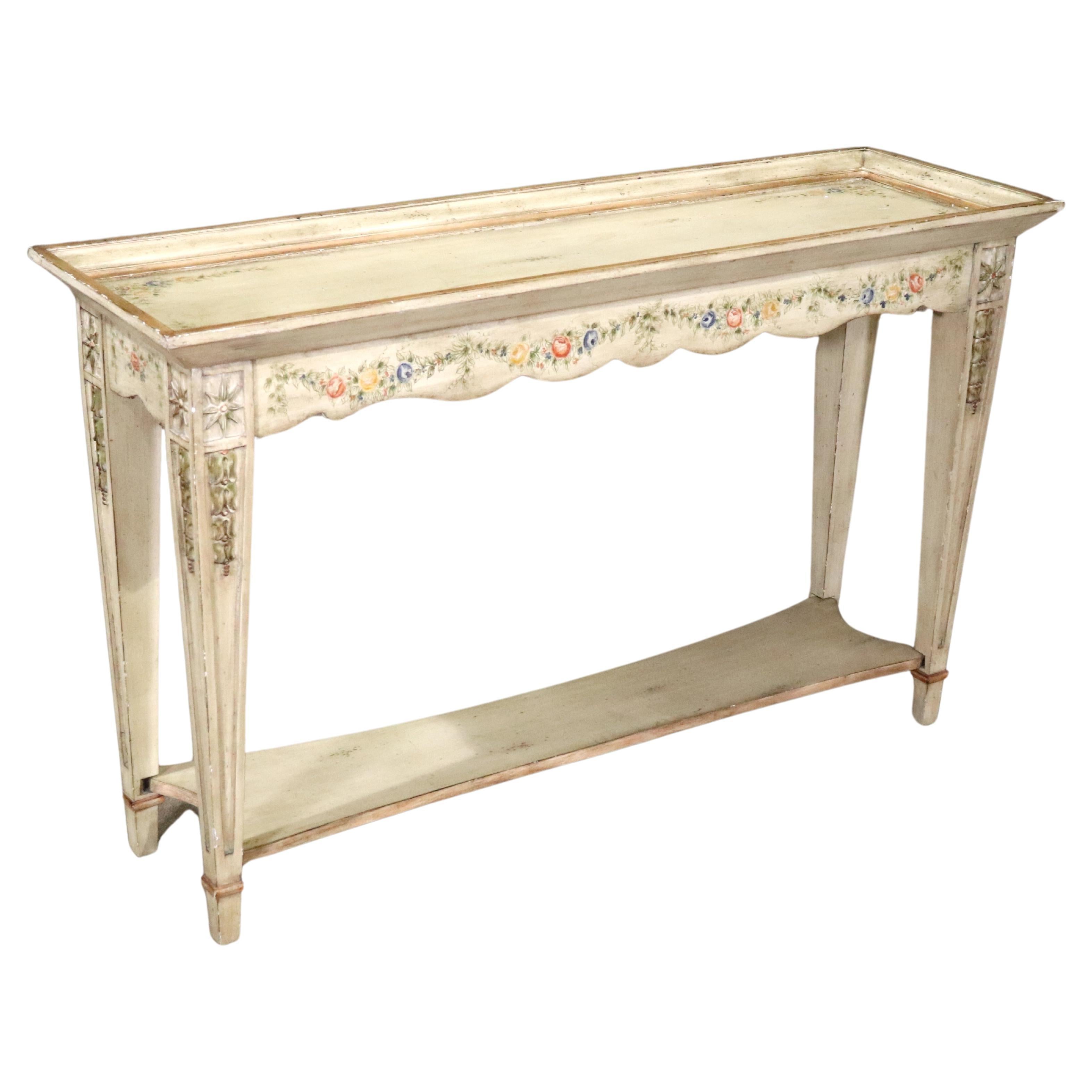 Paint Decorated Wood Console For Sale