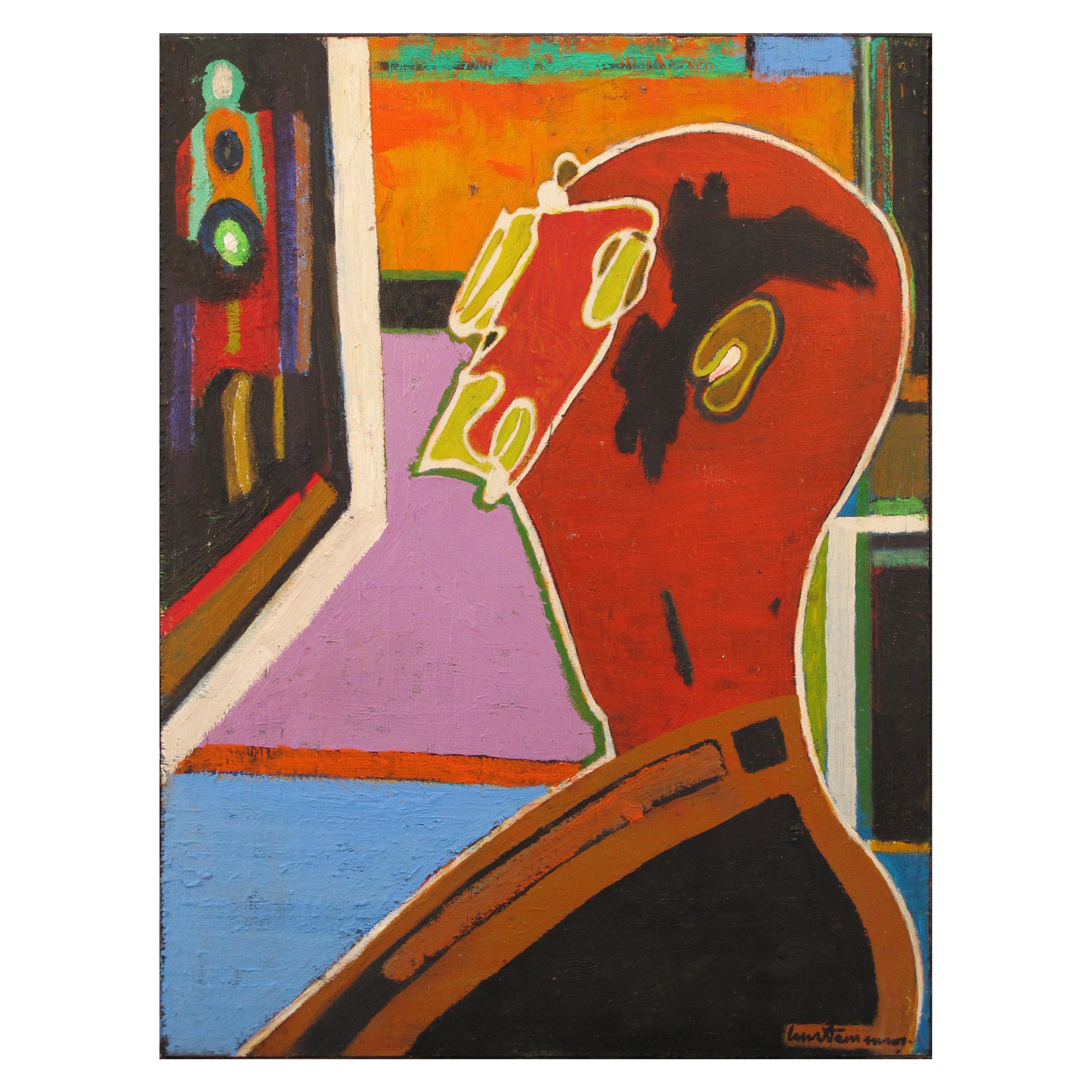 Dipinto "Homme de profil sur fond coloré" di Pierre Courtens