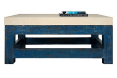 Paint Patina Shop Table as Coffee Table